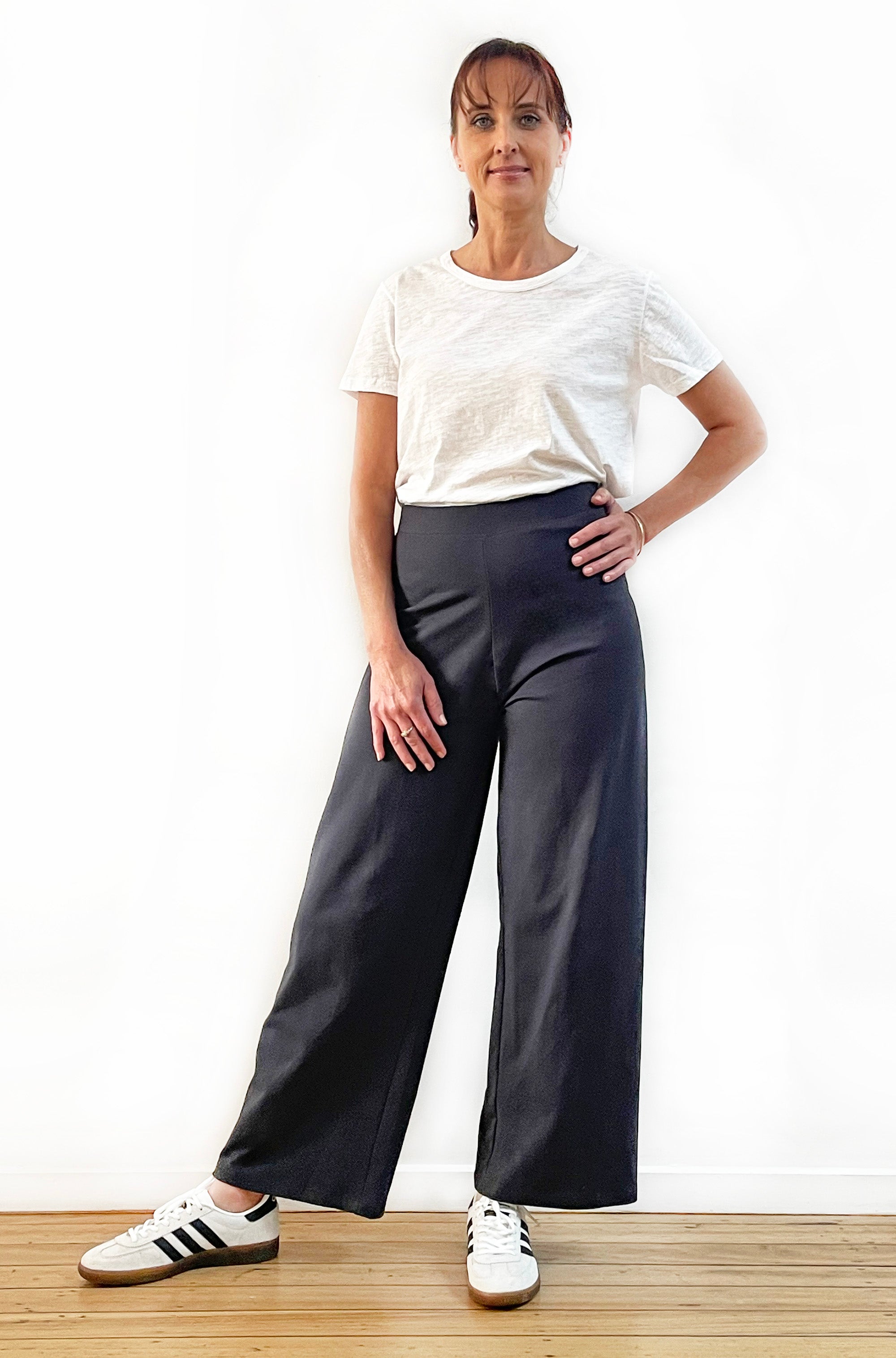 BAMBOO/ORGANIC COTTON WIDE LEG PANT GRAPHITE