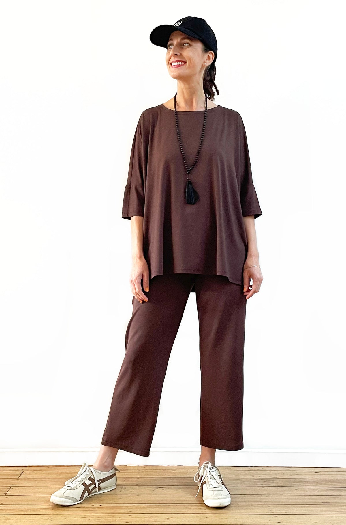 BAMBOO FOLDOVER 7/8 PANT CHOCOLATE