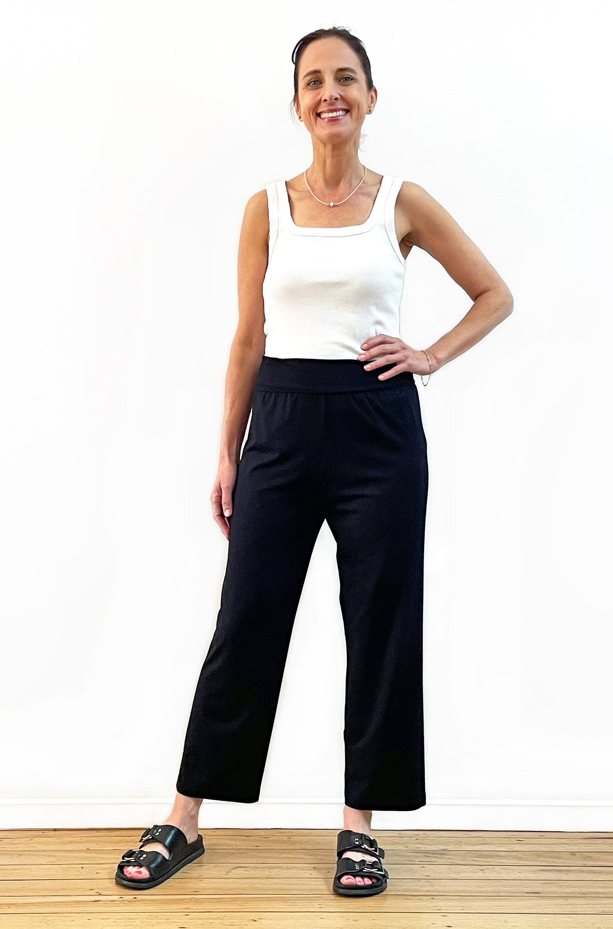 BAMBOO 7/8 STRAIGHT LEG PANT BLACK