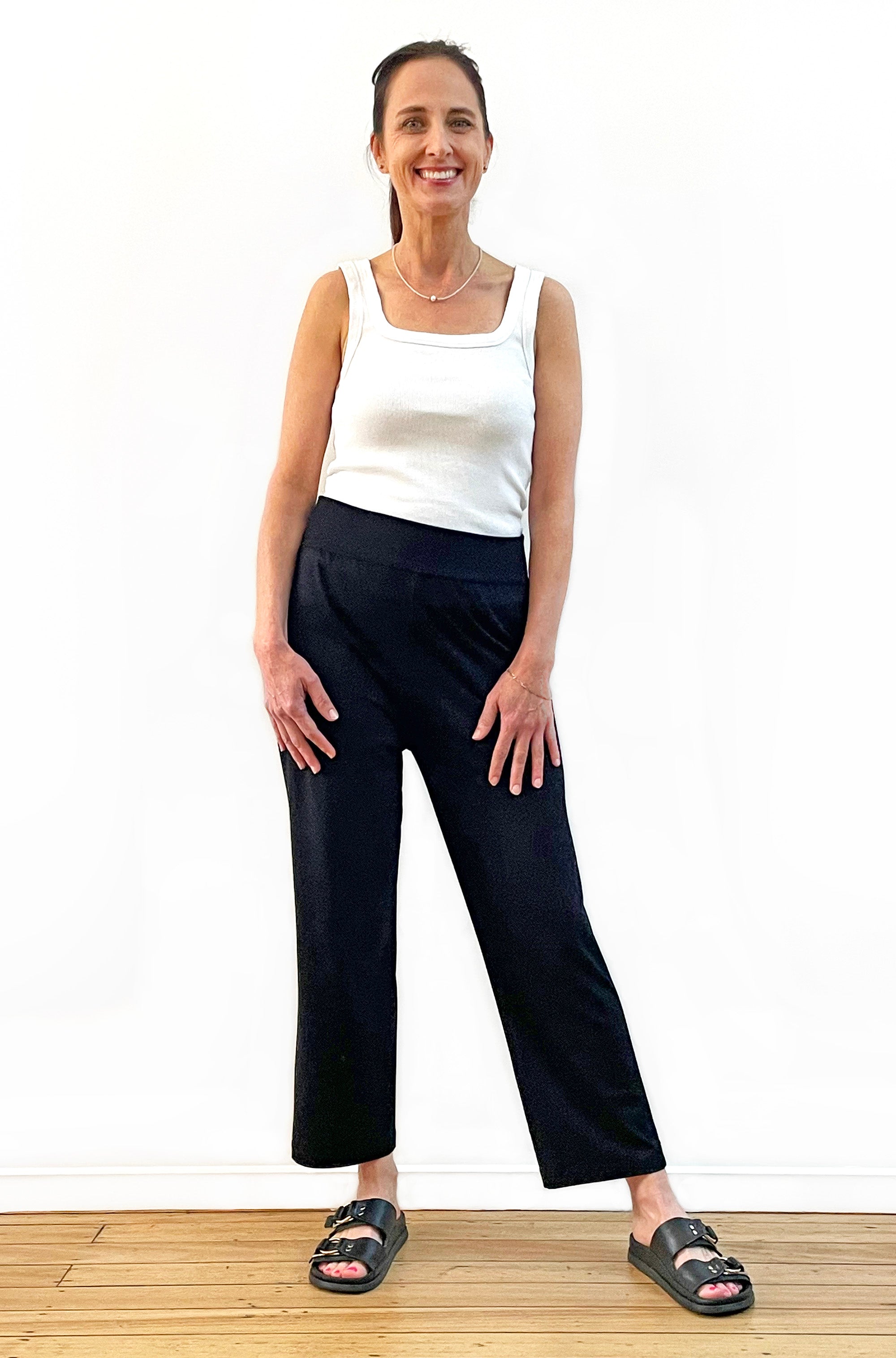 BAMBOO 7/8 STRAIGHT LEG PANT BLACK