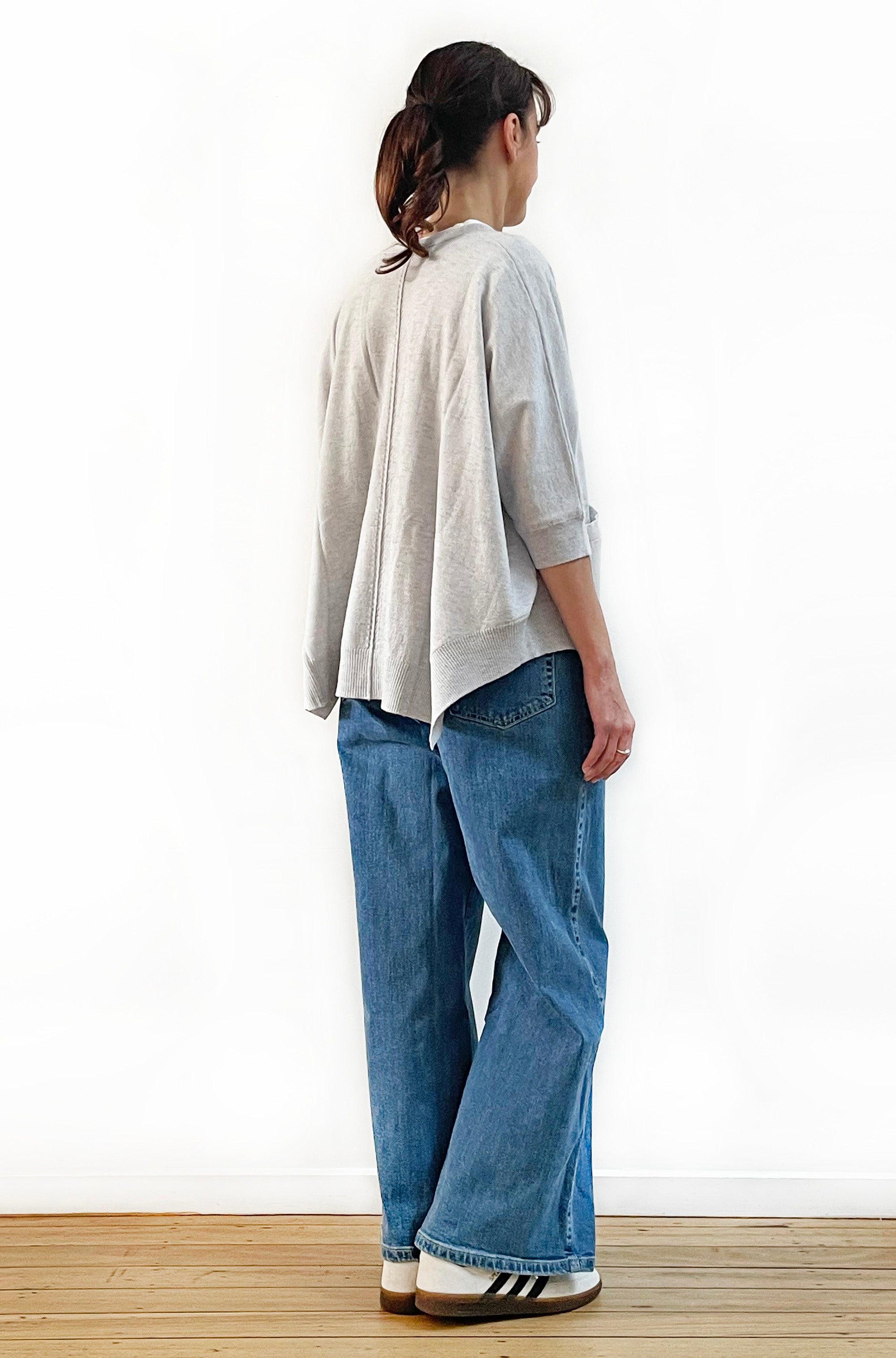 BRIDGE & LORD MERINO CASHMERE TRINA CARDIGAN SILVER GREY