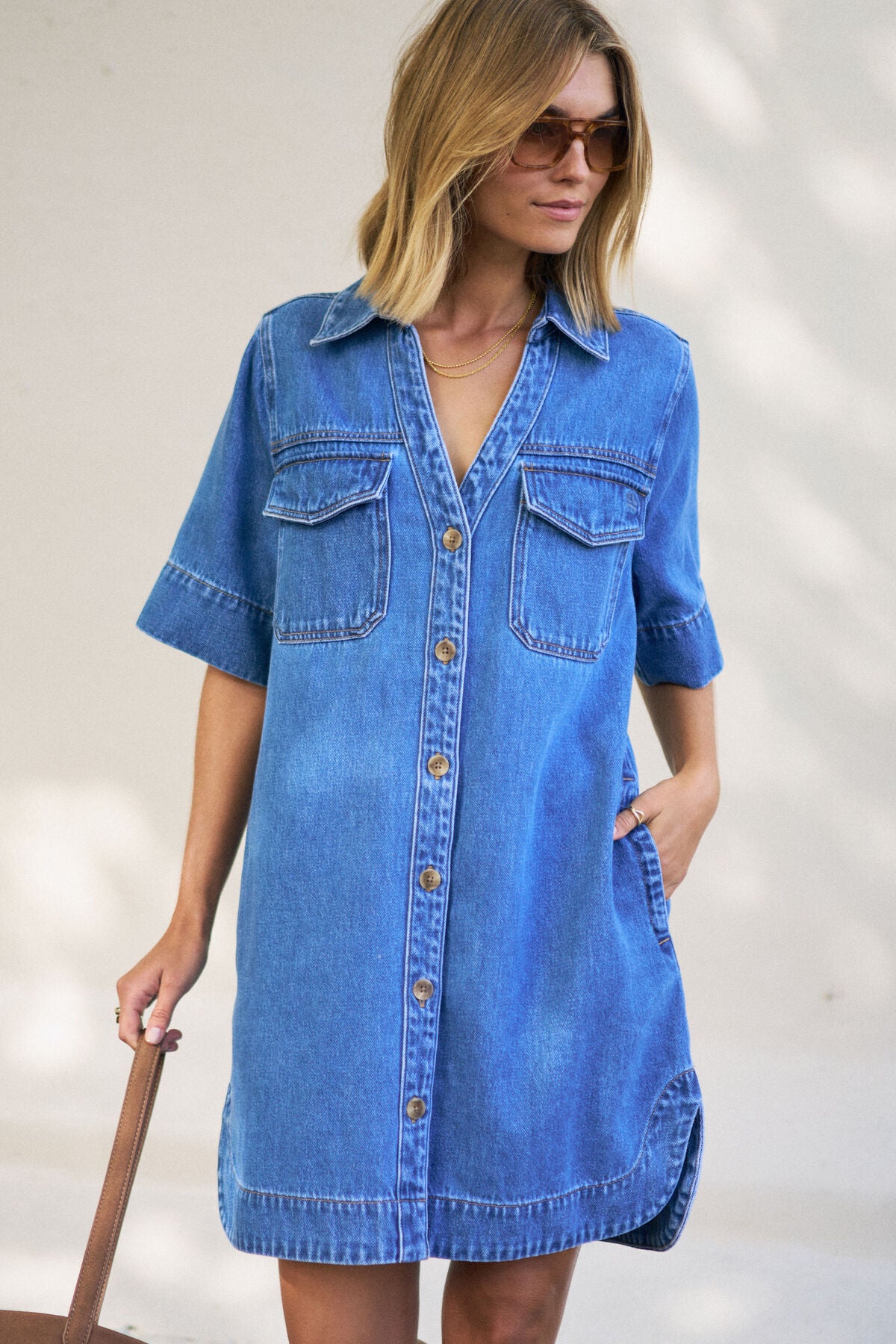 CERES LIFE BONNIE RELAXED SHIRT DRESS FRESH INDIGO