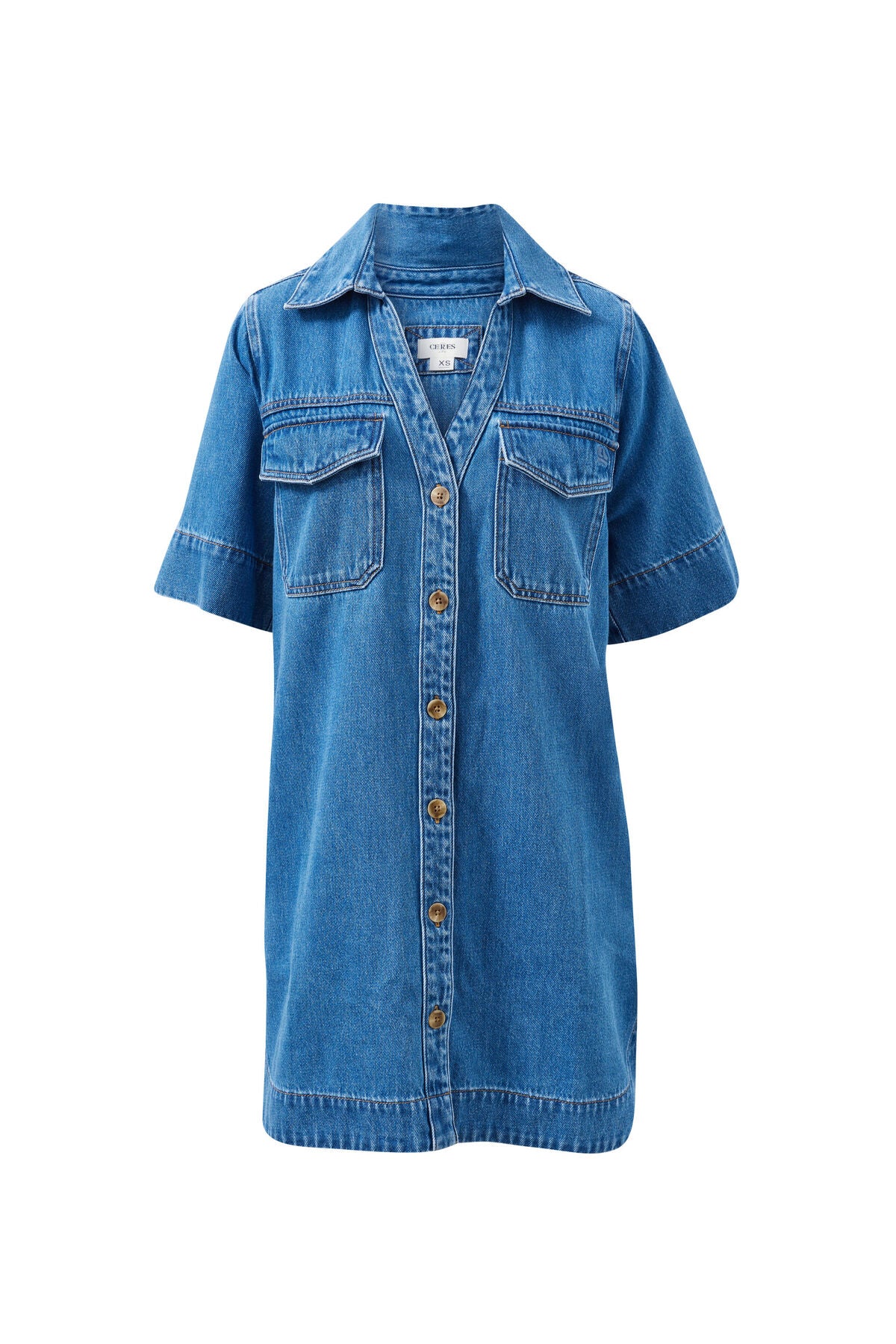 CERES LIFE BONNIE RELAXED SHIRT DRESS FRESH INDIGO