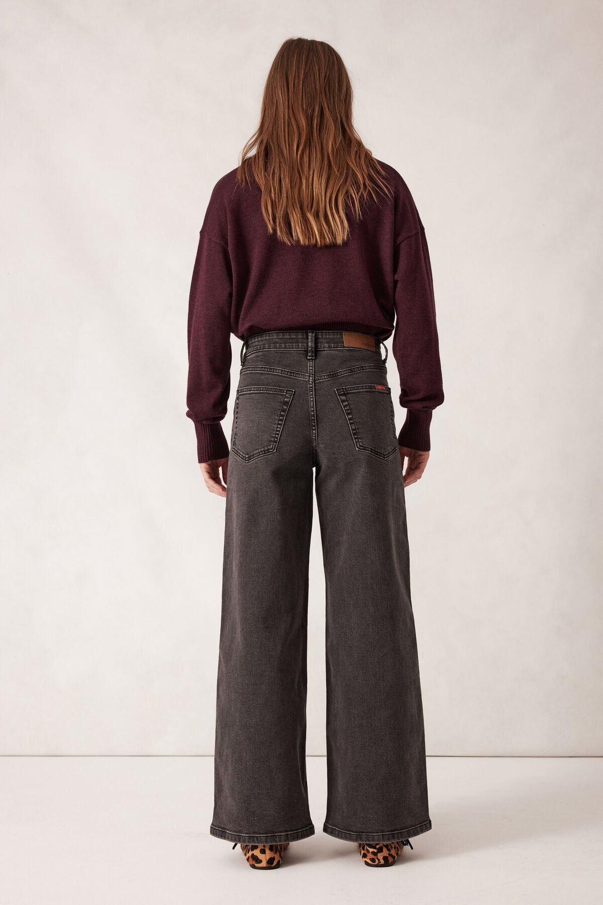 CERES LIFE EVIE WIDE LEG JEAN WASHED BLACK