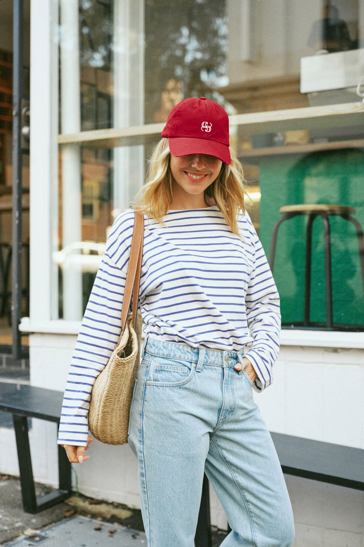 CERES LIFE MONOGRAM CAP DEEP RED