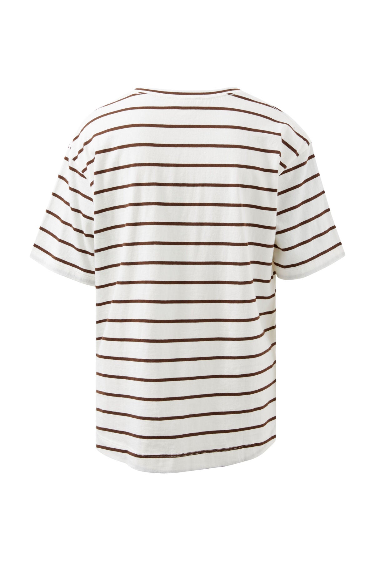 CERES LIFE STEVIE SLOUCHY TEE VANILLA CHOC FINE STRIPE