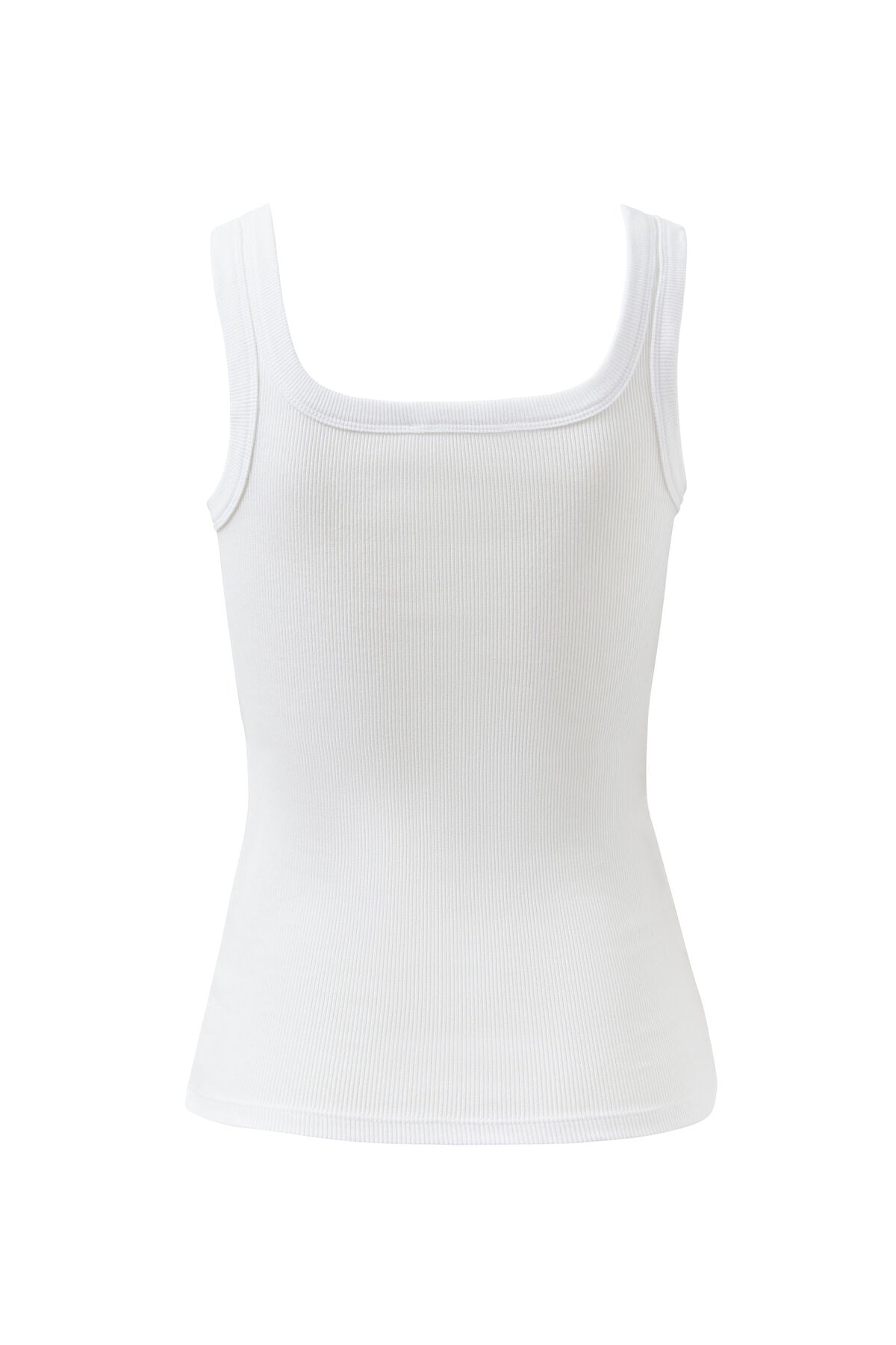 CERES LIFE ZAELI CONTOUR RIB SQUARE NECK TANK WHITE