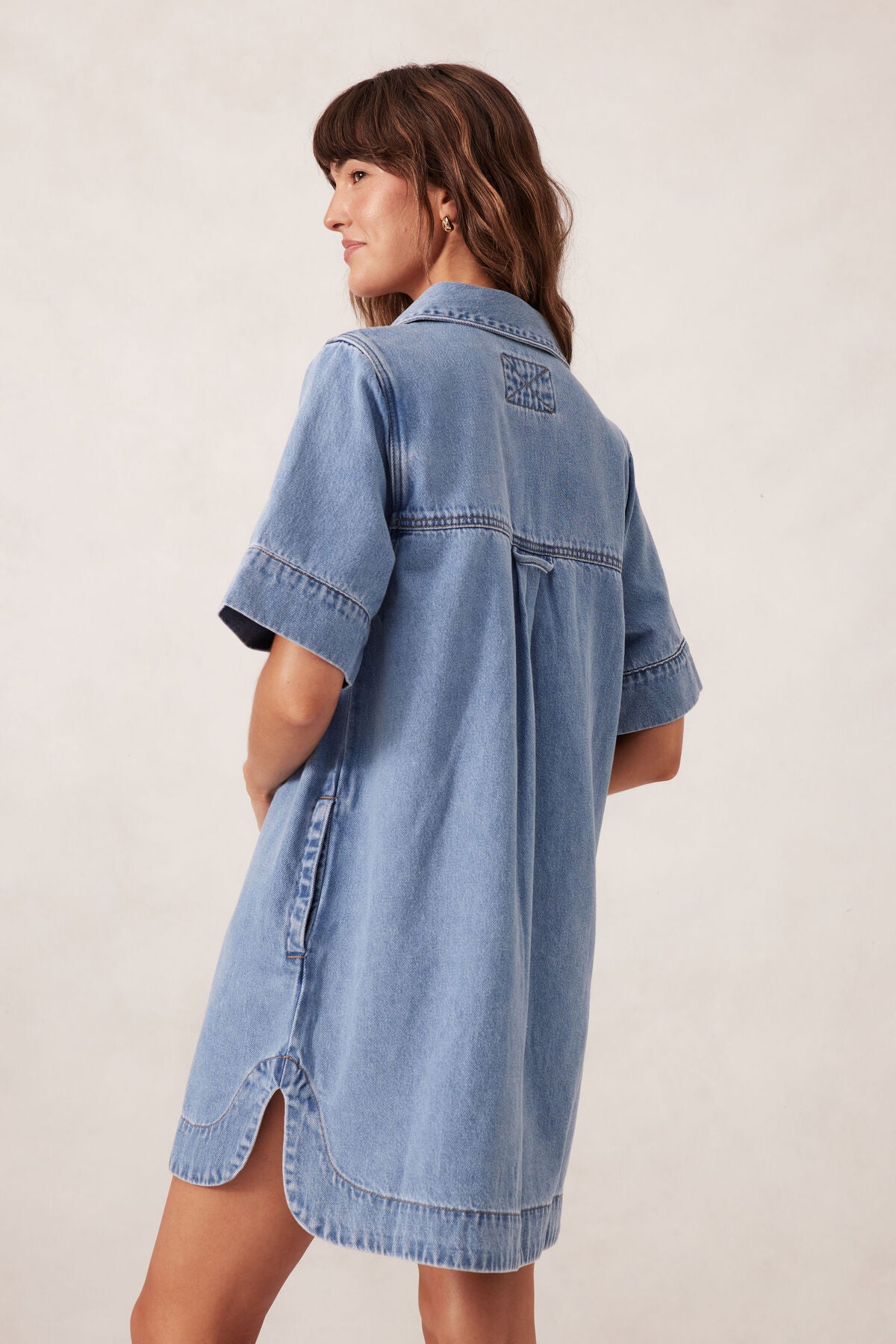 CERES LIFE RELAXED SHIRT DRESS MID VINTAGE BLUE
