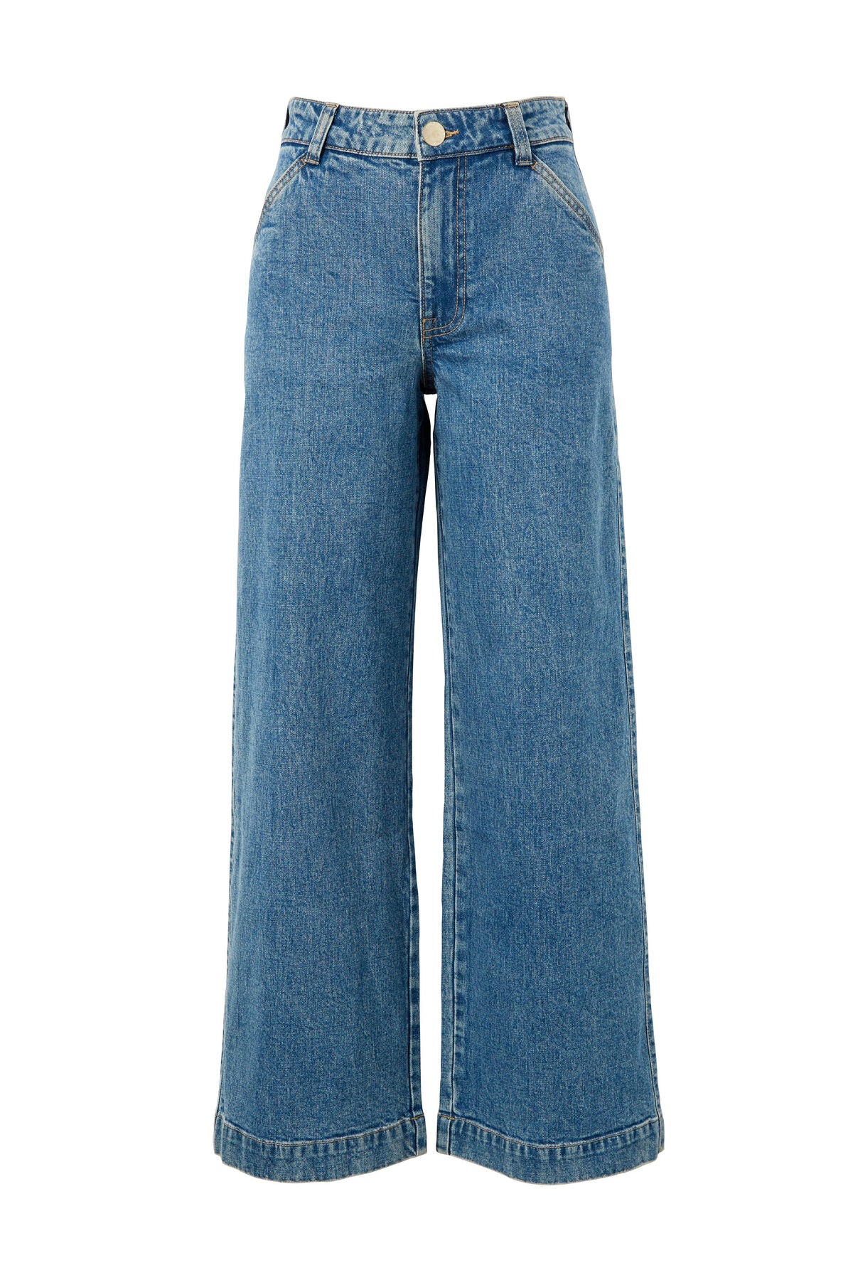 CERES LIFE CLASSIC WIDE LEG JEAN INDIGO RESCUED DENIM
