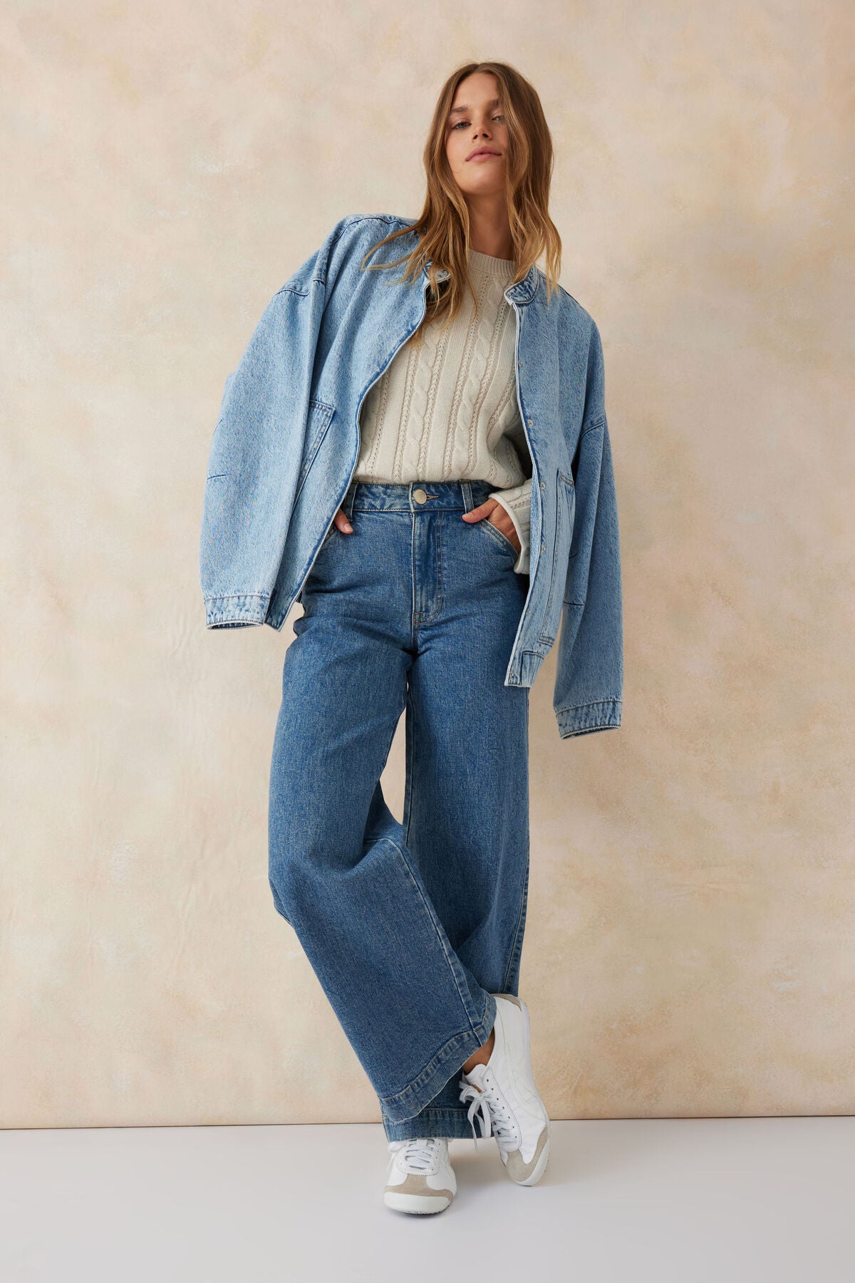 CERES LIFE CLASSIC WIDE LEG JEAN INDIGO RESCUED DENIM