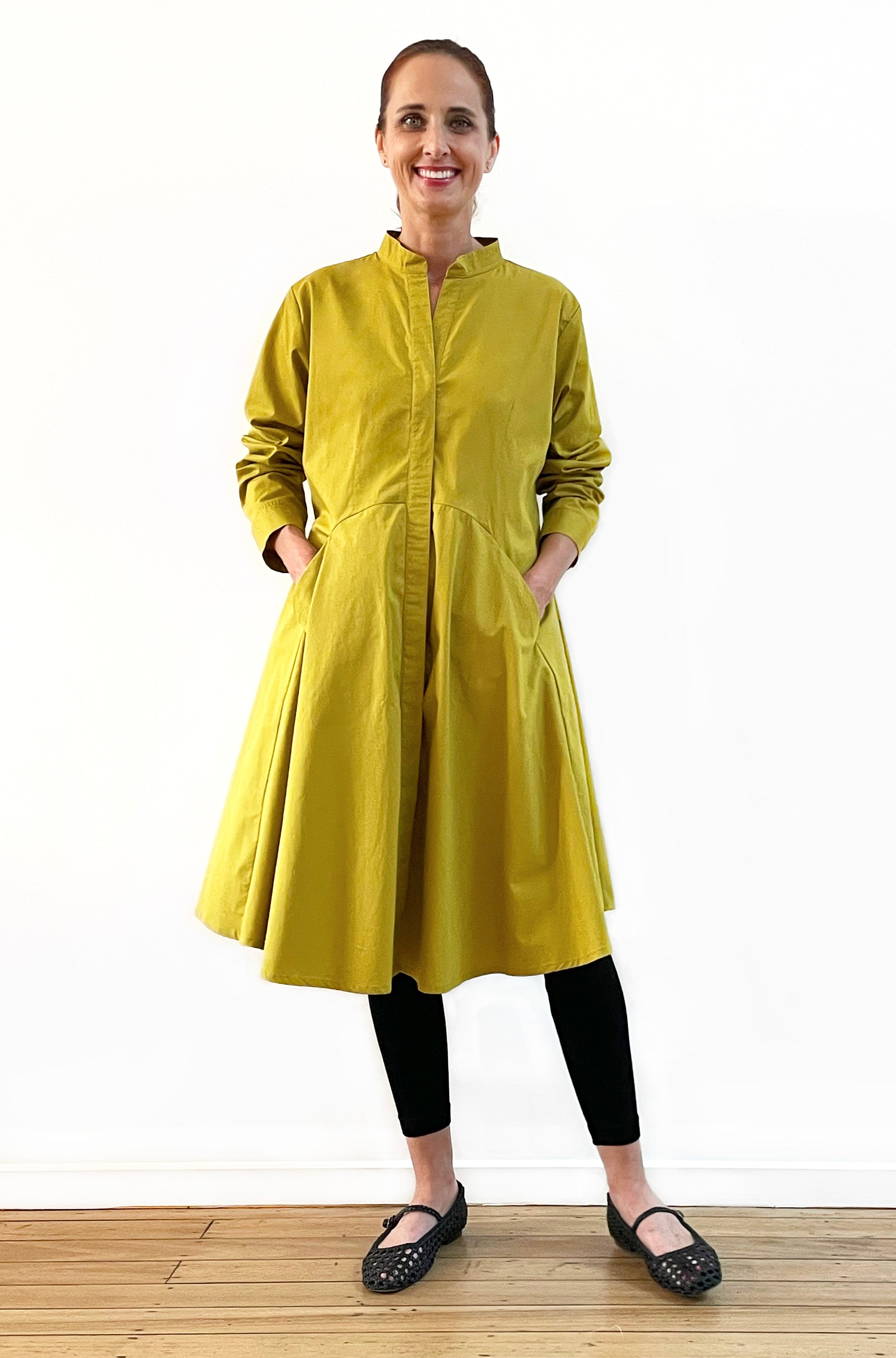 COTTON CURVED SKIRT TUNIC DRESS PICKLE