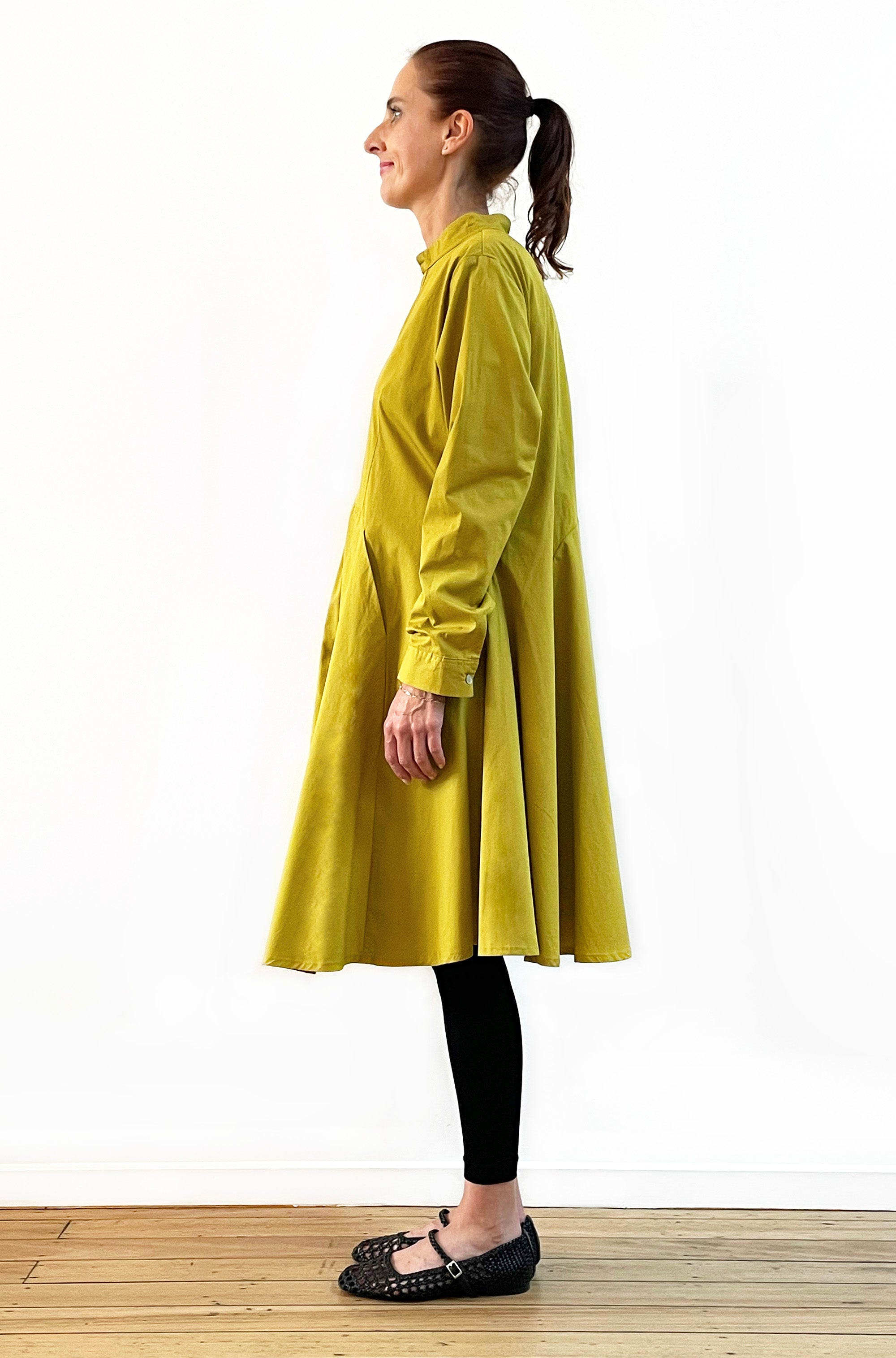 COTTON CURVED SKIRT TUNIC DRESS PICKLE