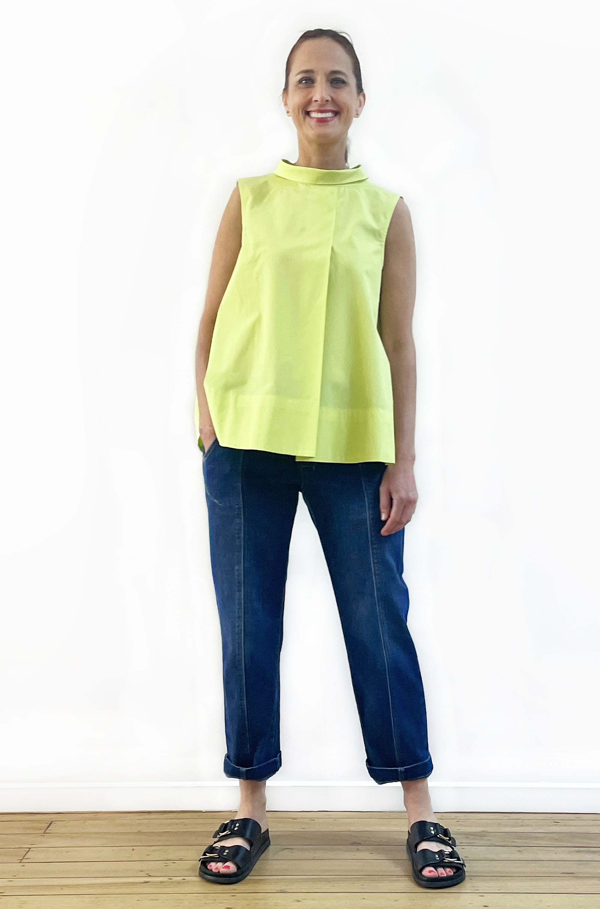 COTTON ROLL NECK SWING TOP LEMONADE