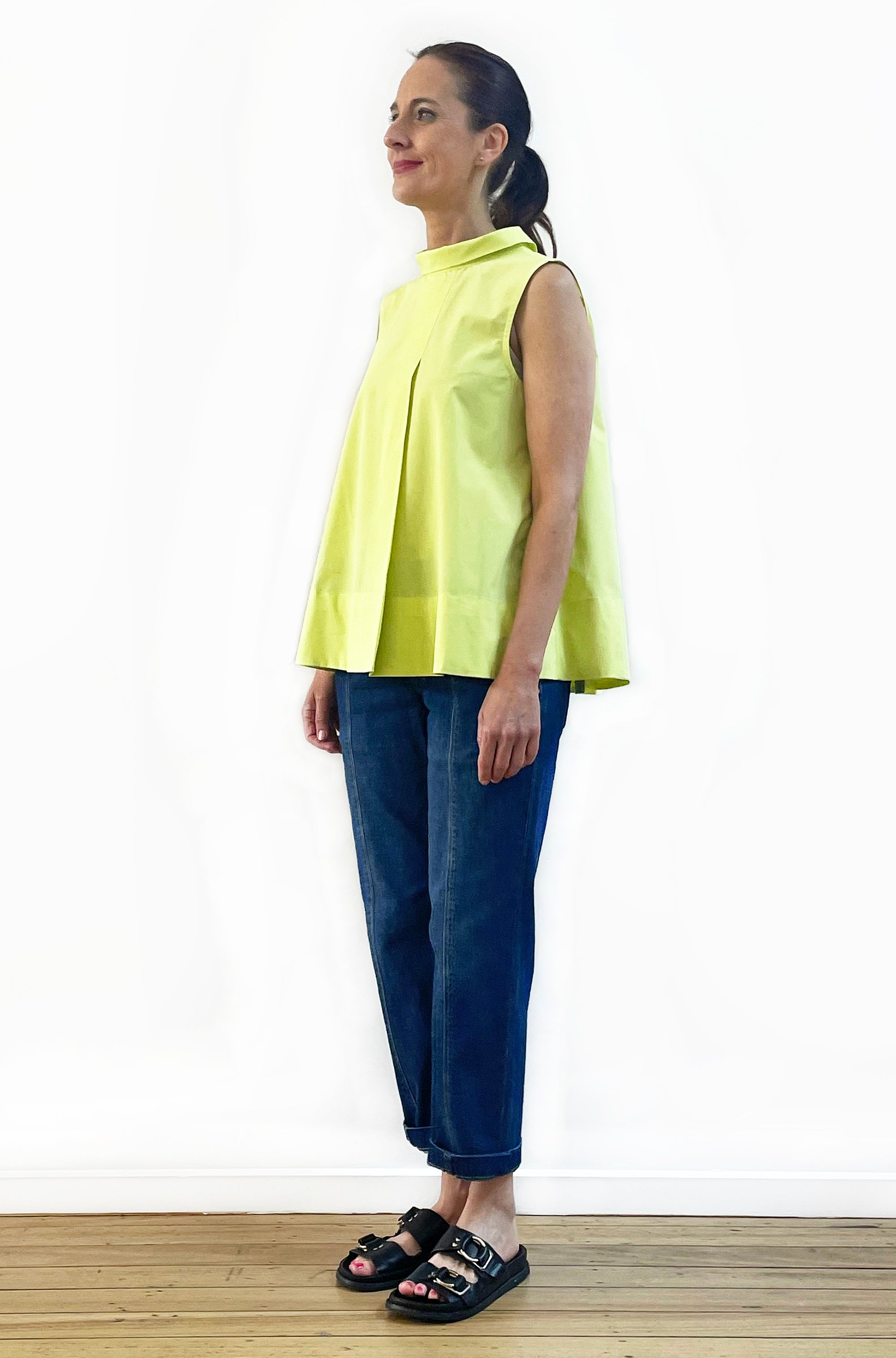 COTTON ROLL NECK SWING TOP LEMONADE