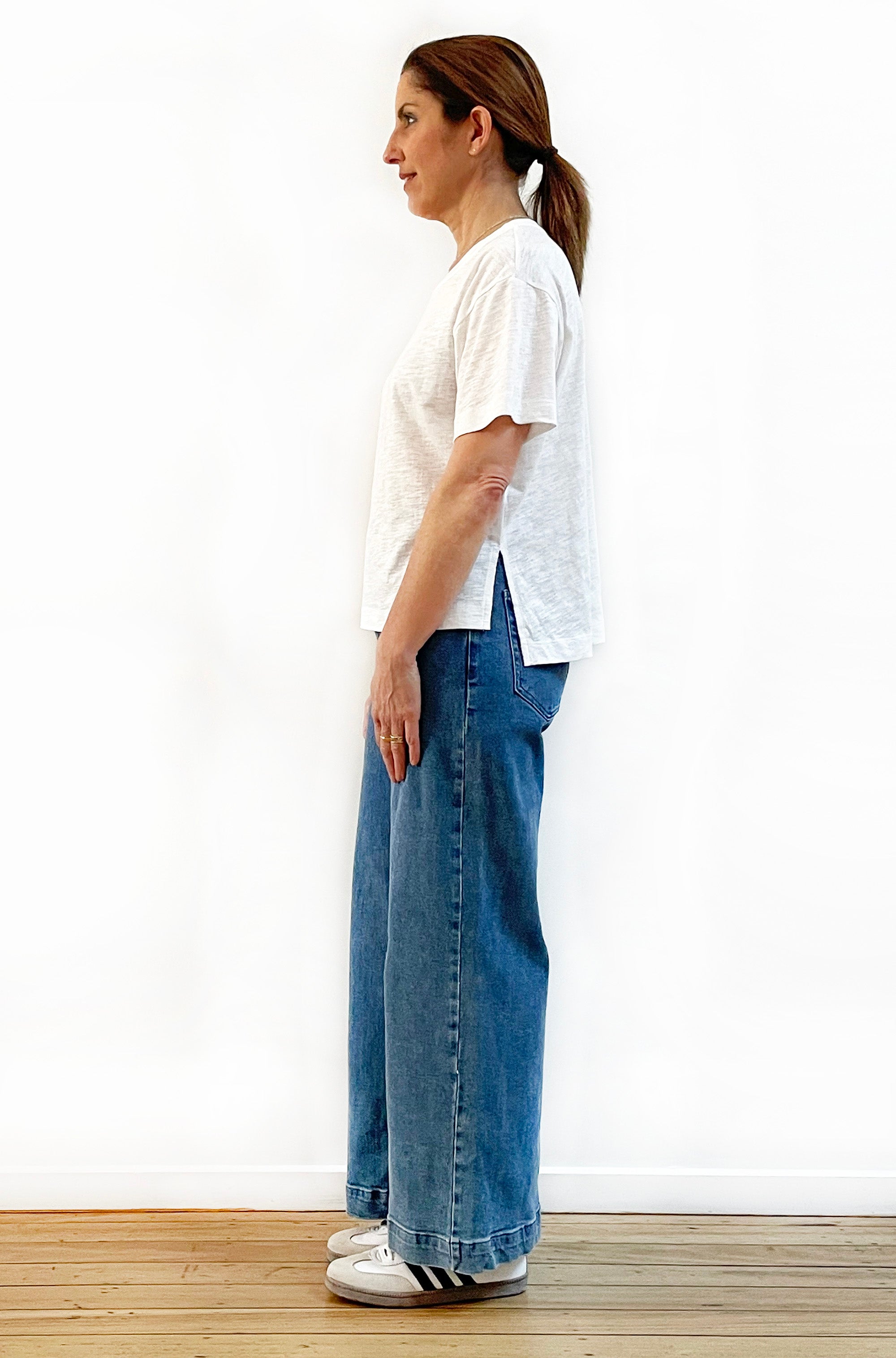100% COTTON SHORT SLEEVE SLOUCHY TEE WHITE