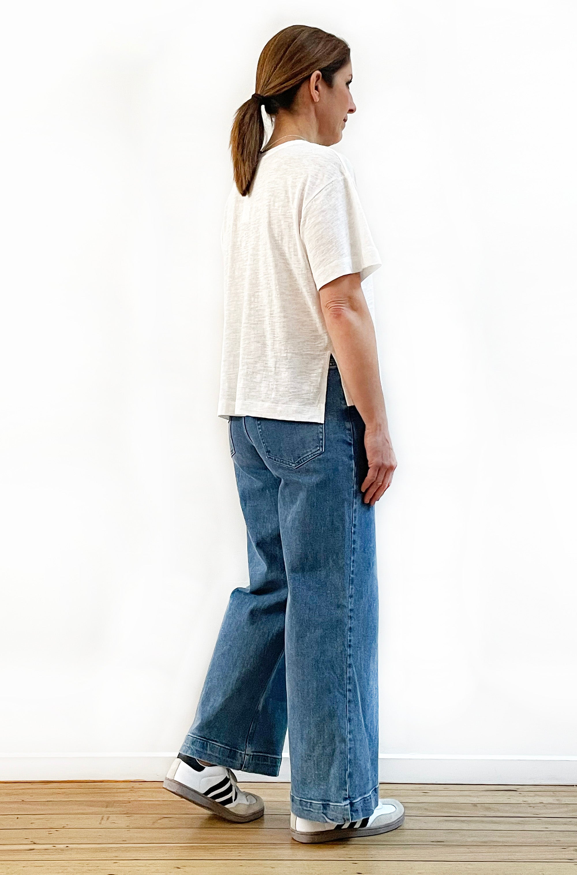 100% COTTON SHORT SLEEVE SLOUCHY TEE WHITE