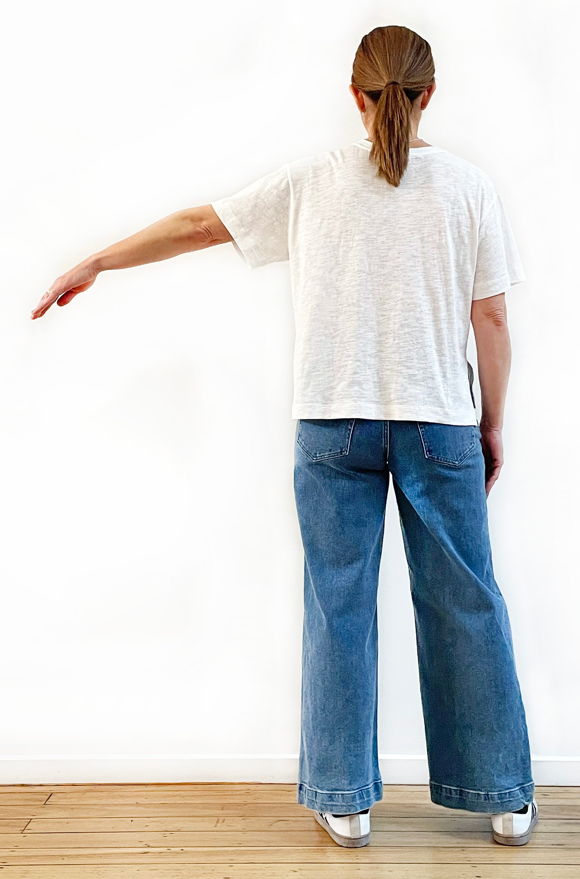 100% COTTON SHORT SLEEVE SLOUCHY TEE WHITE
