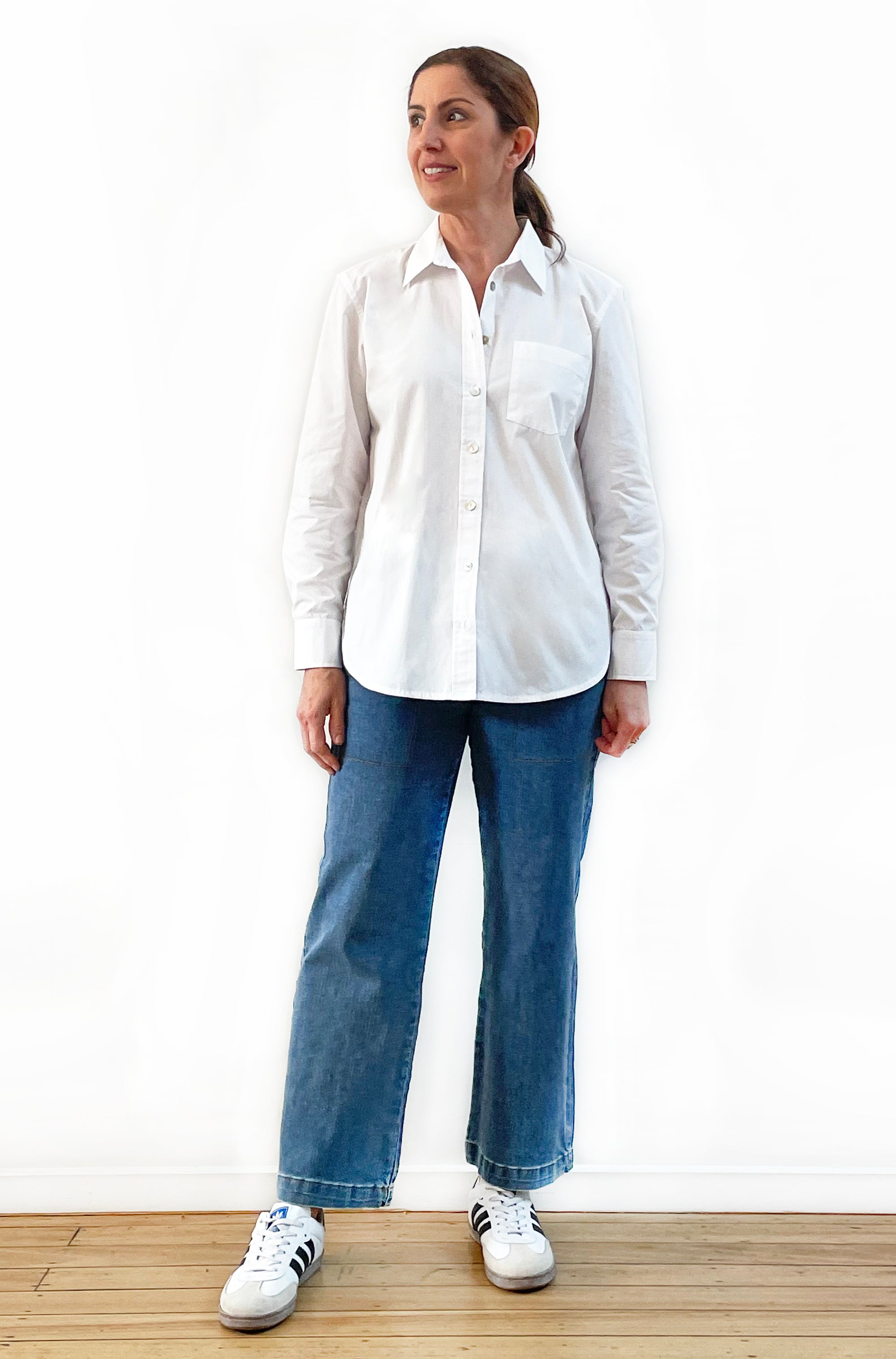 COTTON SLIM CUT CLASSIC SHIRT WHITE