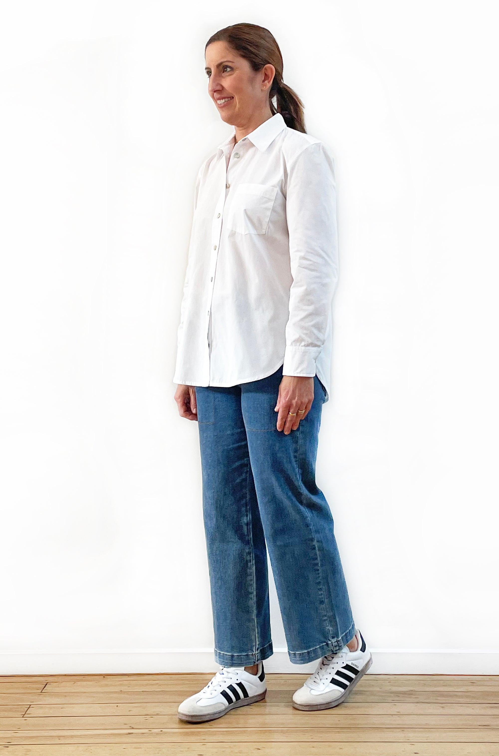 COTTON SLIM CUT CLASSIC SHIRT WHITE