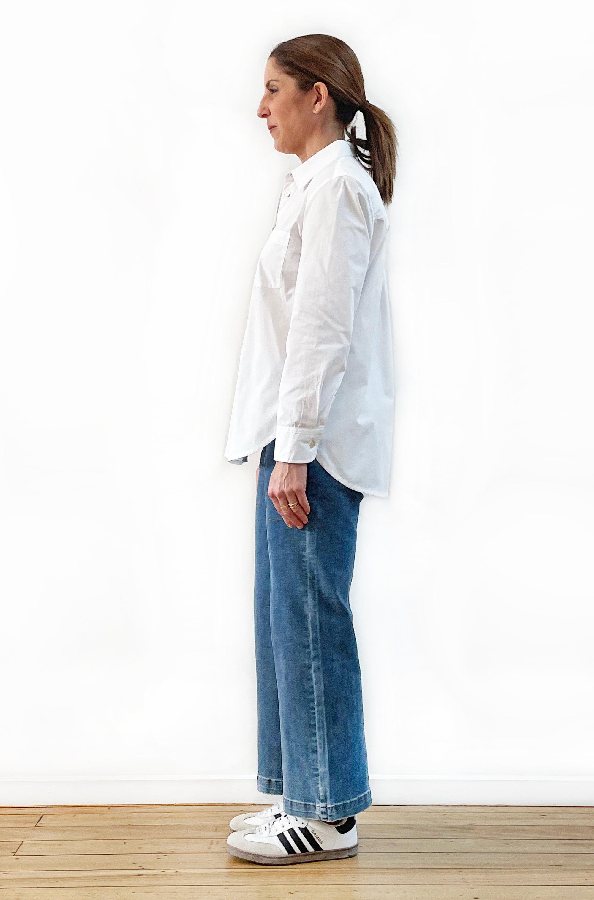 COTTON SLIM CUT CLASSIC SHIRT WHITE