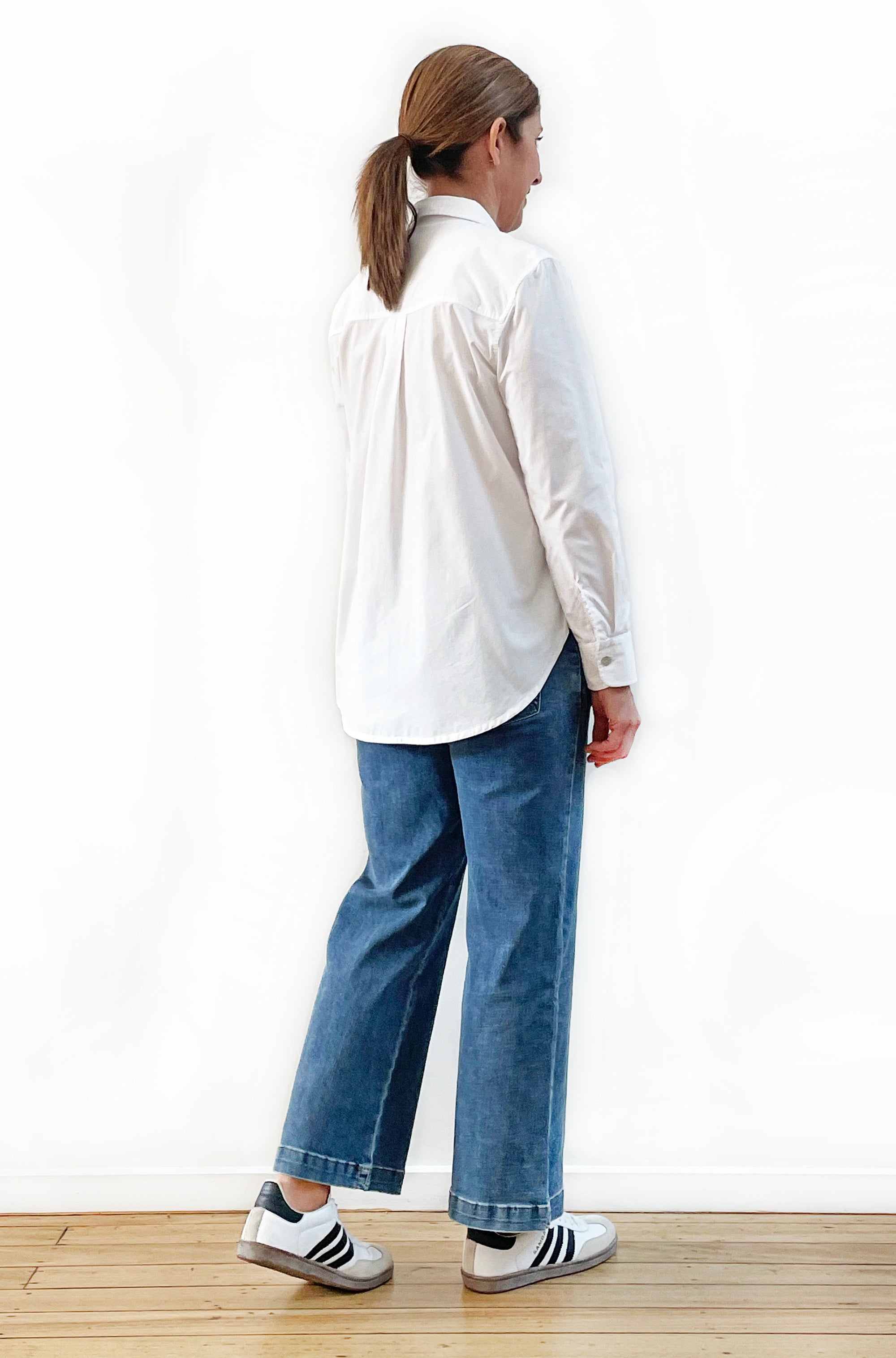 COTTON SLIM CUT CLASSIC SHIRT WHITE