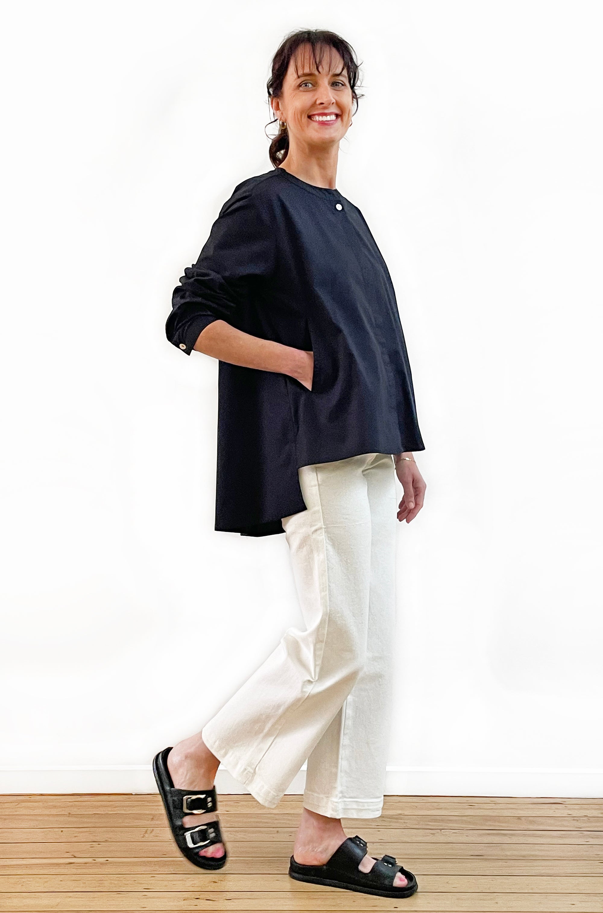 COTTON SWING SHIRT JACKET BLACK