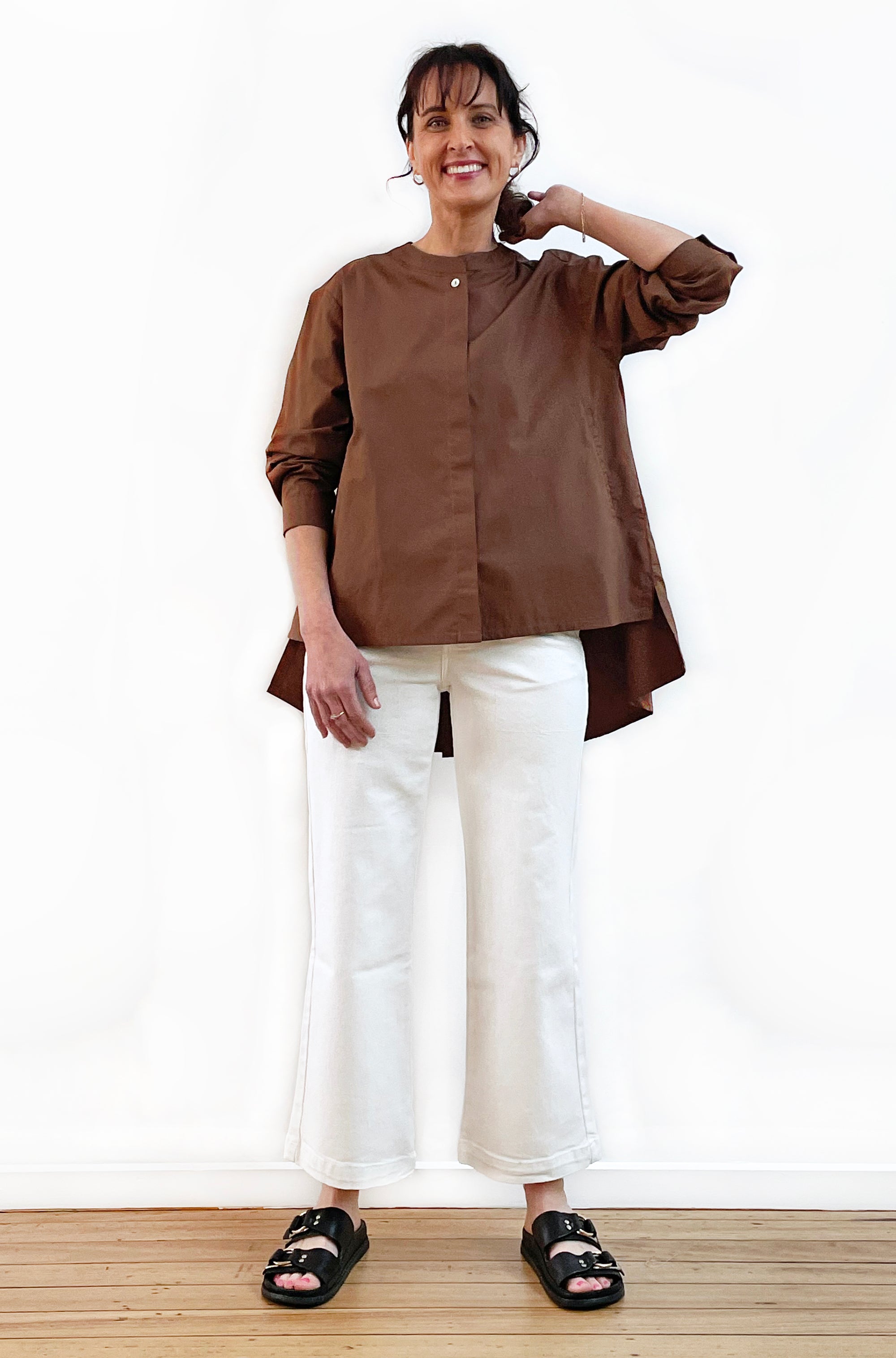 COTTON SWING SHIRT JACKET MILK CHOCOLATE