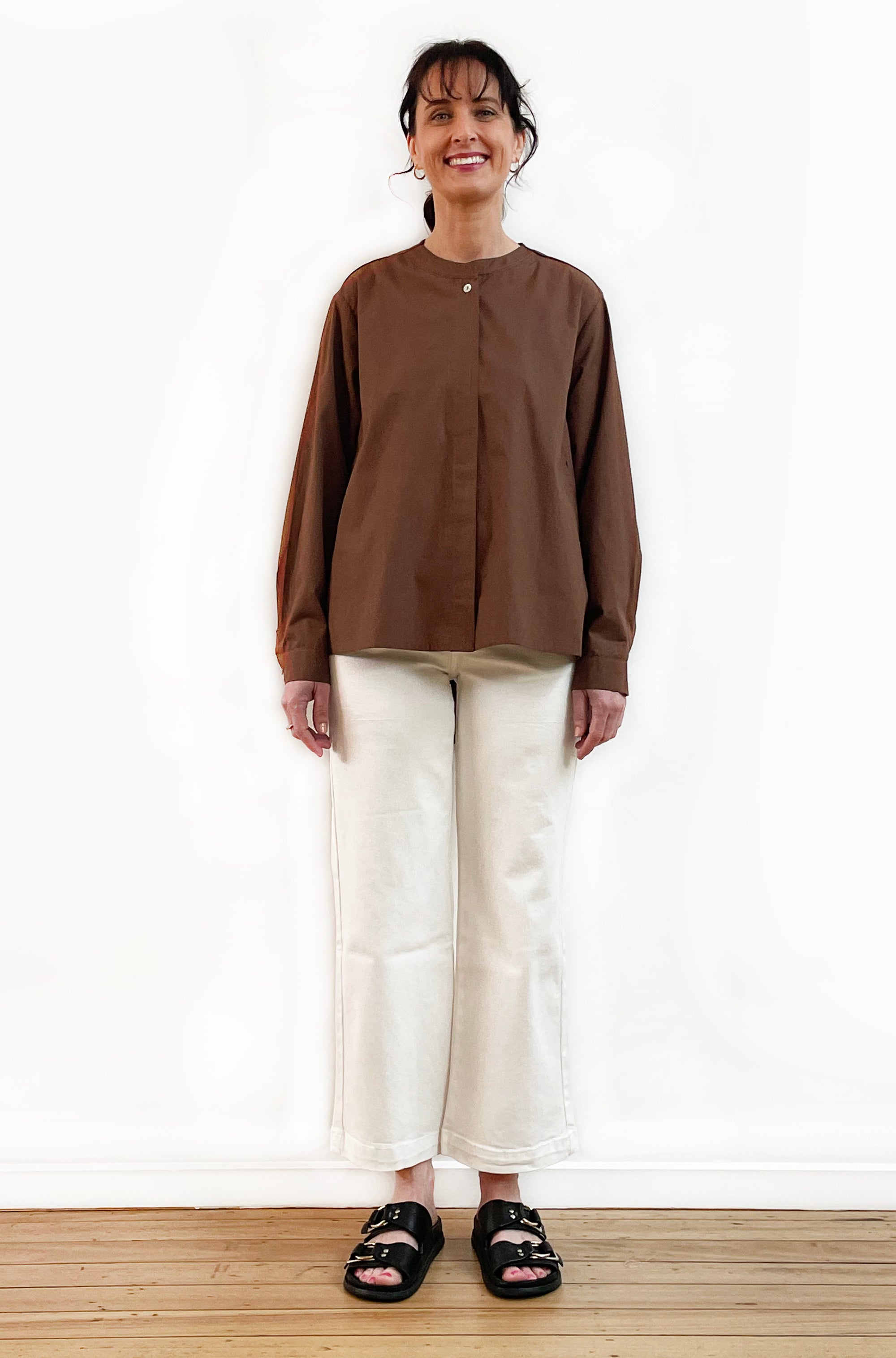 COTTON SWING SHIRT JACKET MILK CHOCOLATE