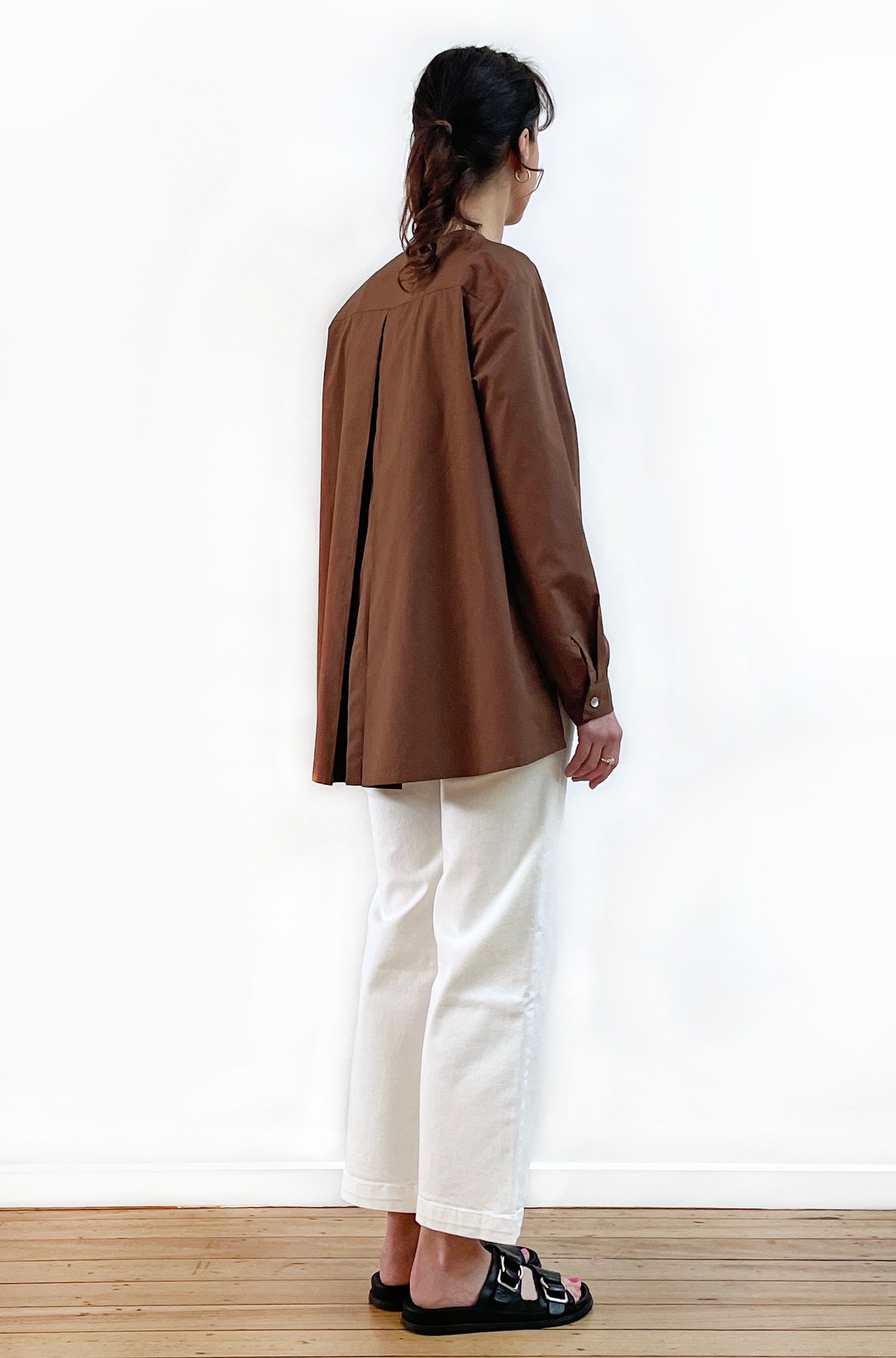 COTTON SWING SHIRT JACKET MILK CHOCOLATE