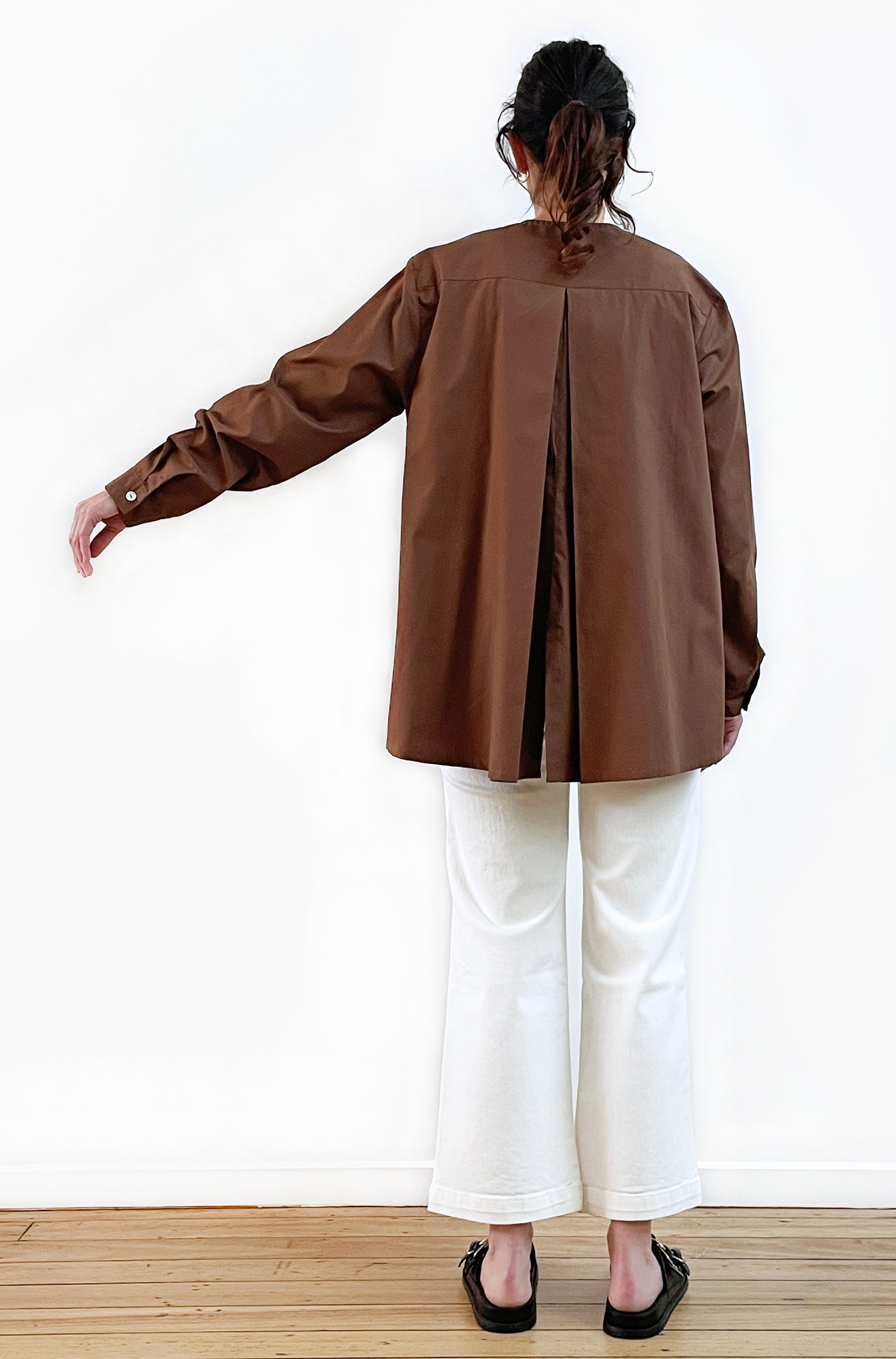 COTTON SWING SHIRT JACKET MILK CHOCOLATE