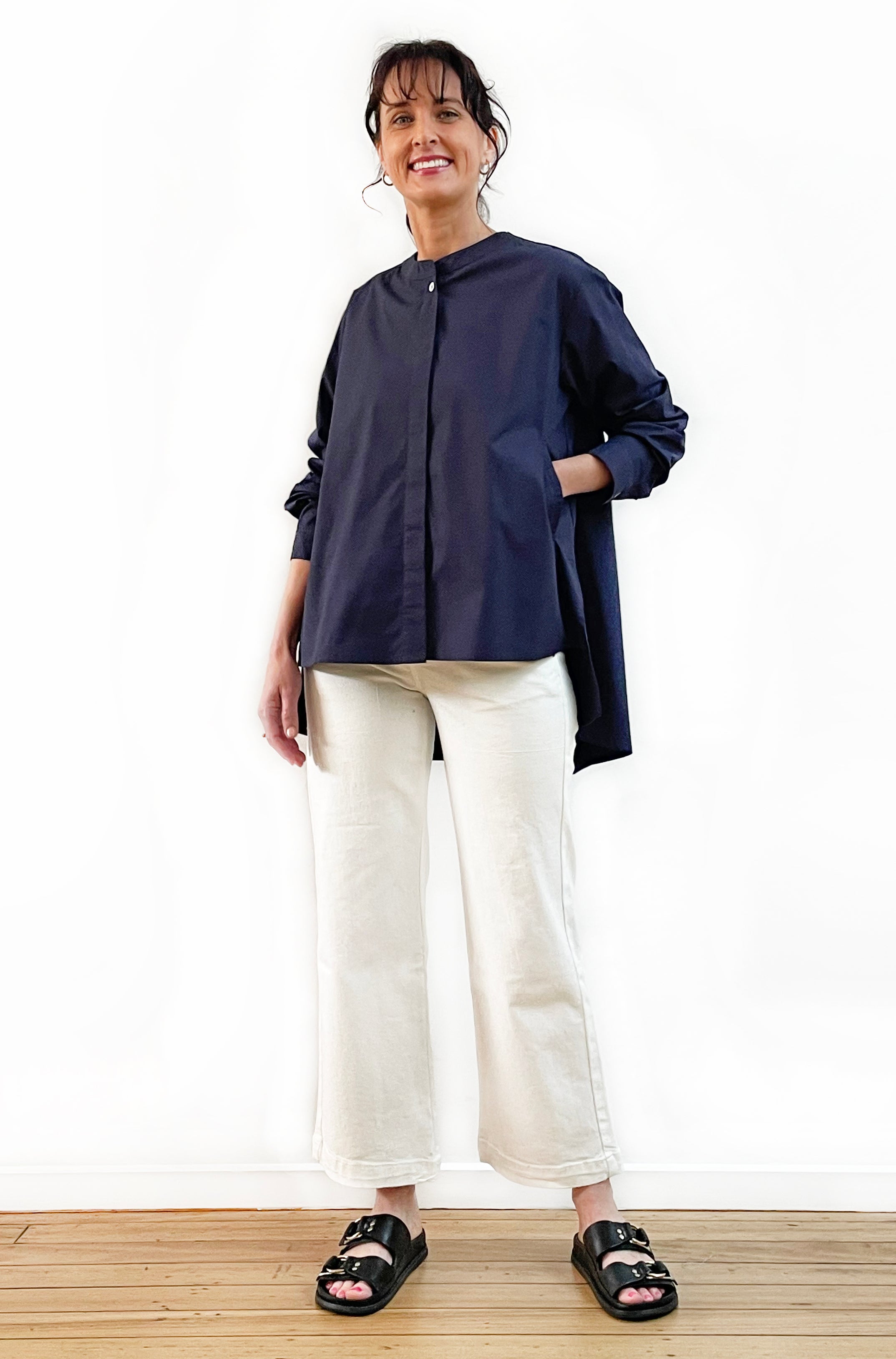 COTTON SWING SHIRT JACKET NAVY