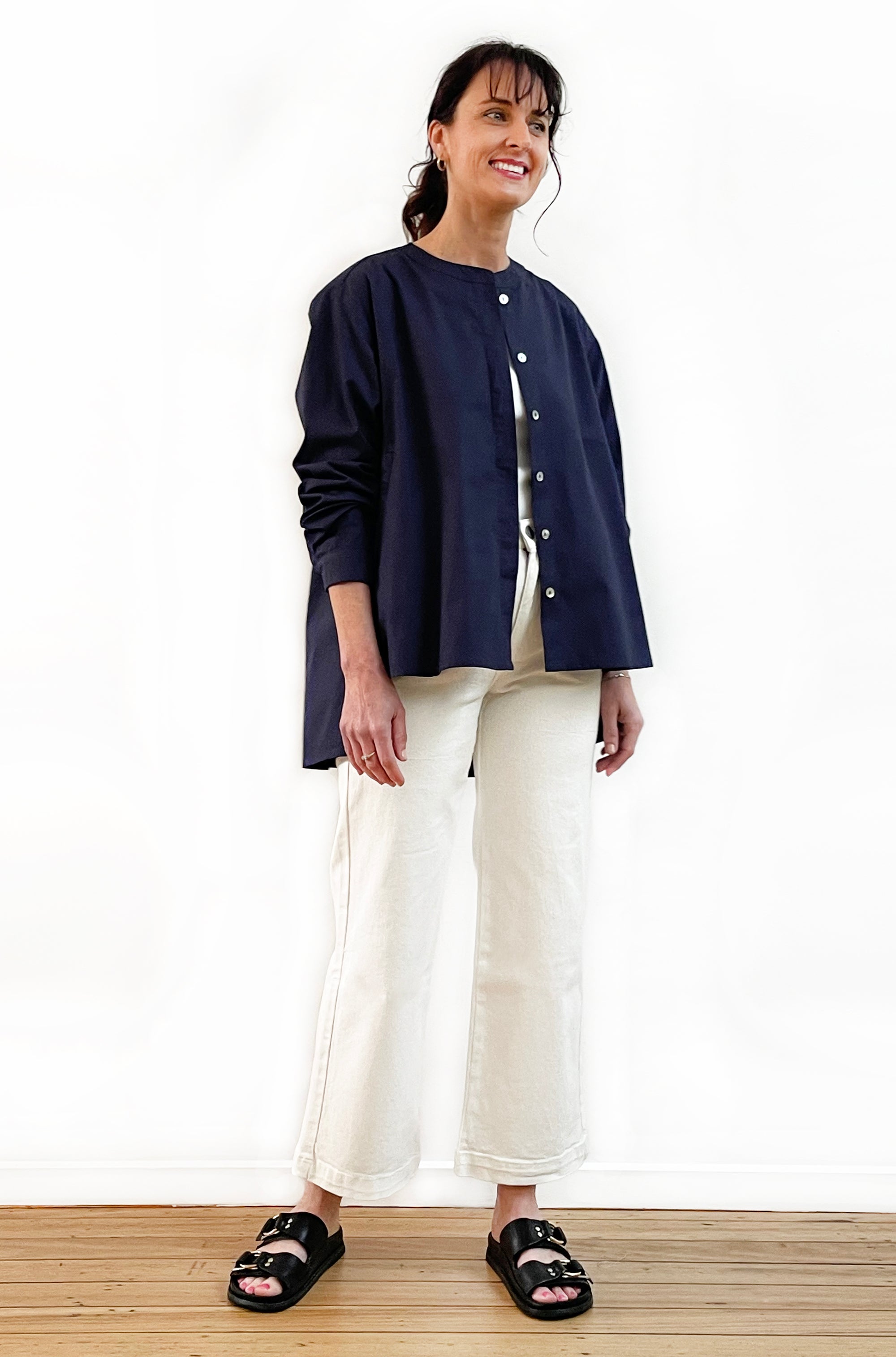 COTTON SWING SHIRT JACKET NAVY