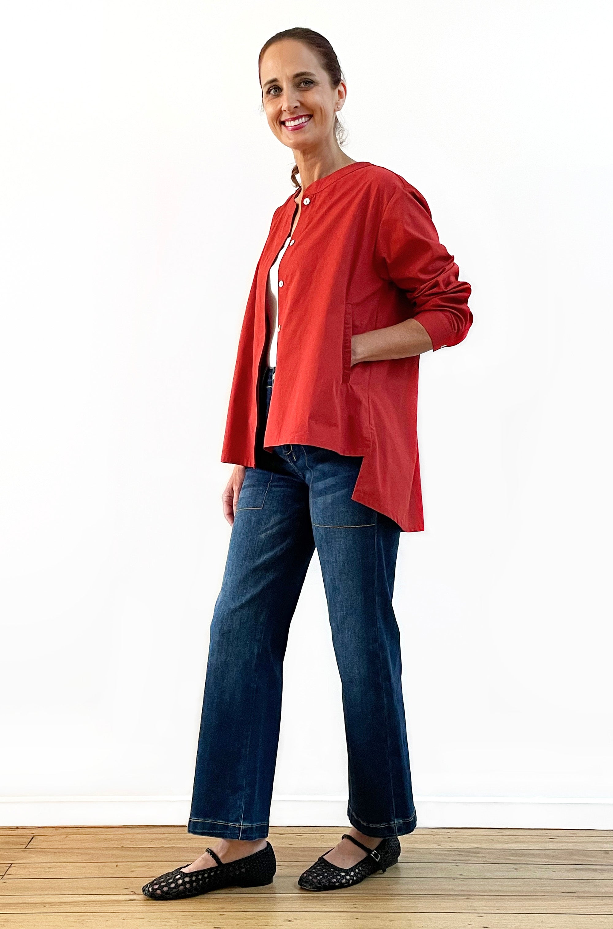 COTTON SWING SHIRT JACKET PAPRIKA
