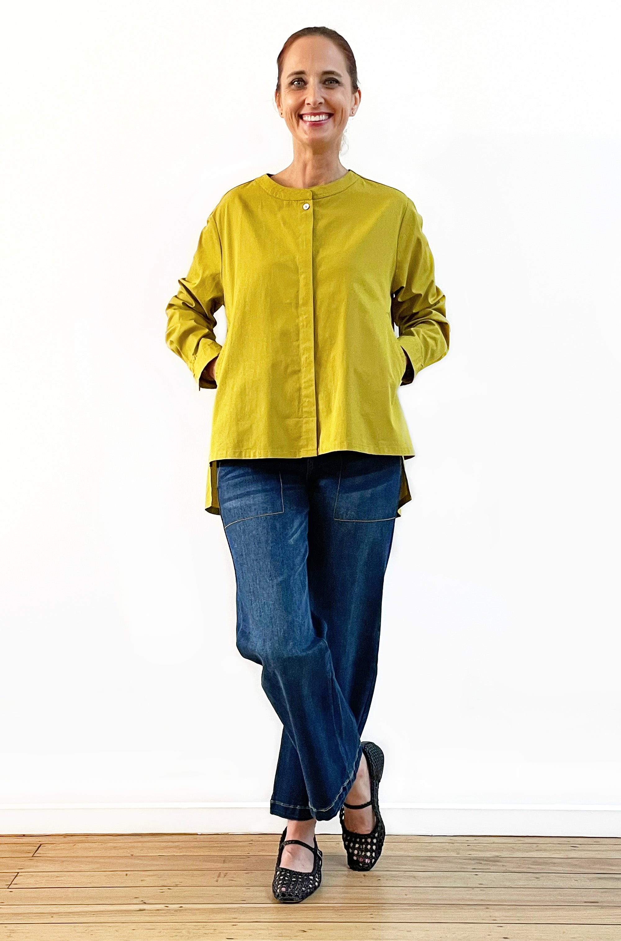 COTTON SWING SHIRT JACKET PICKLE