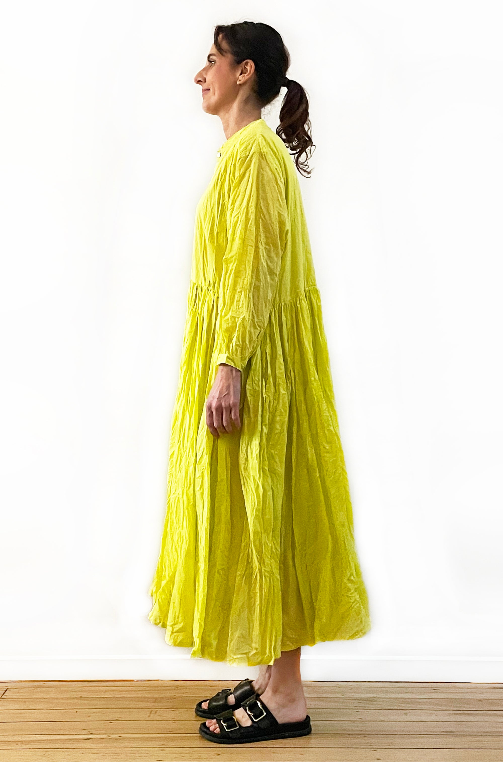 COTTON TWIST & GO BUTTON THRU DRESS SUMMER LIME