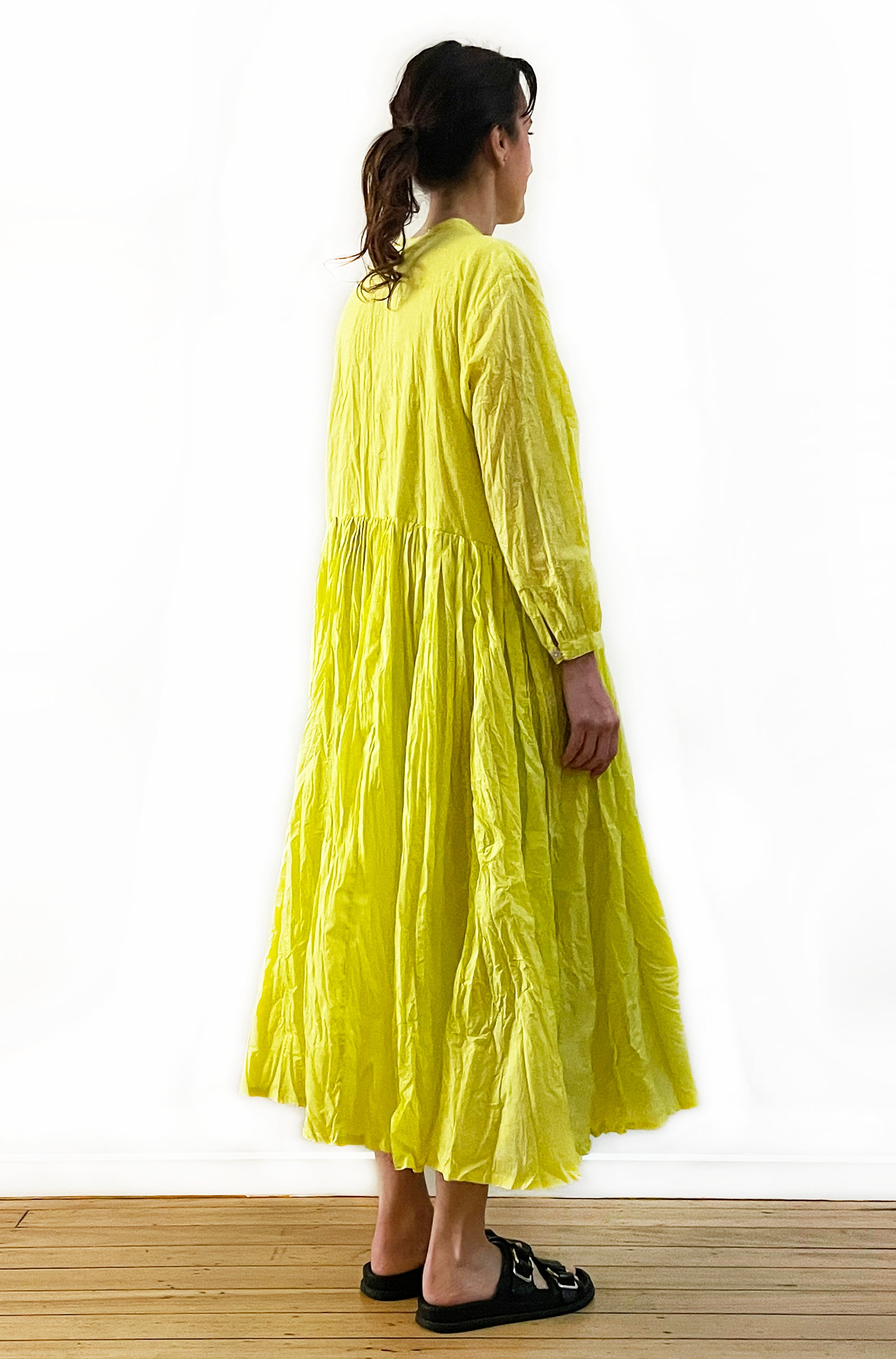 COTTON TWIST & GO BUTTON THRU DRESS SUMMER LIME