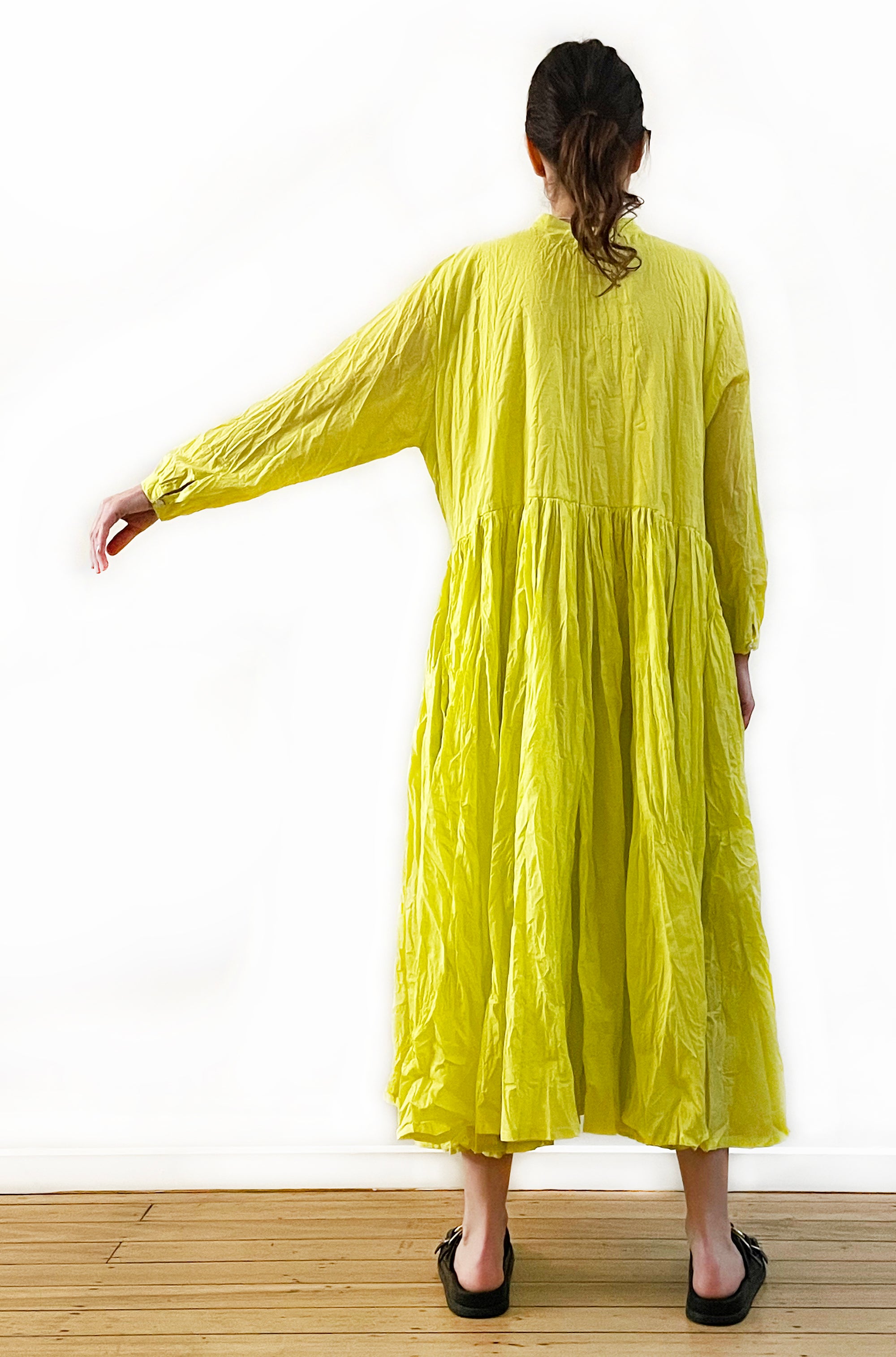 COTTON TWIST & GO BUTTON THRU DRESS SUMMER LIME