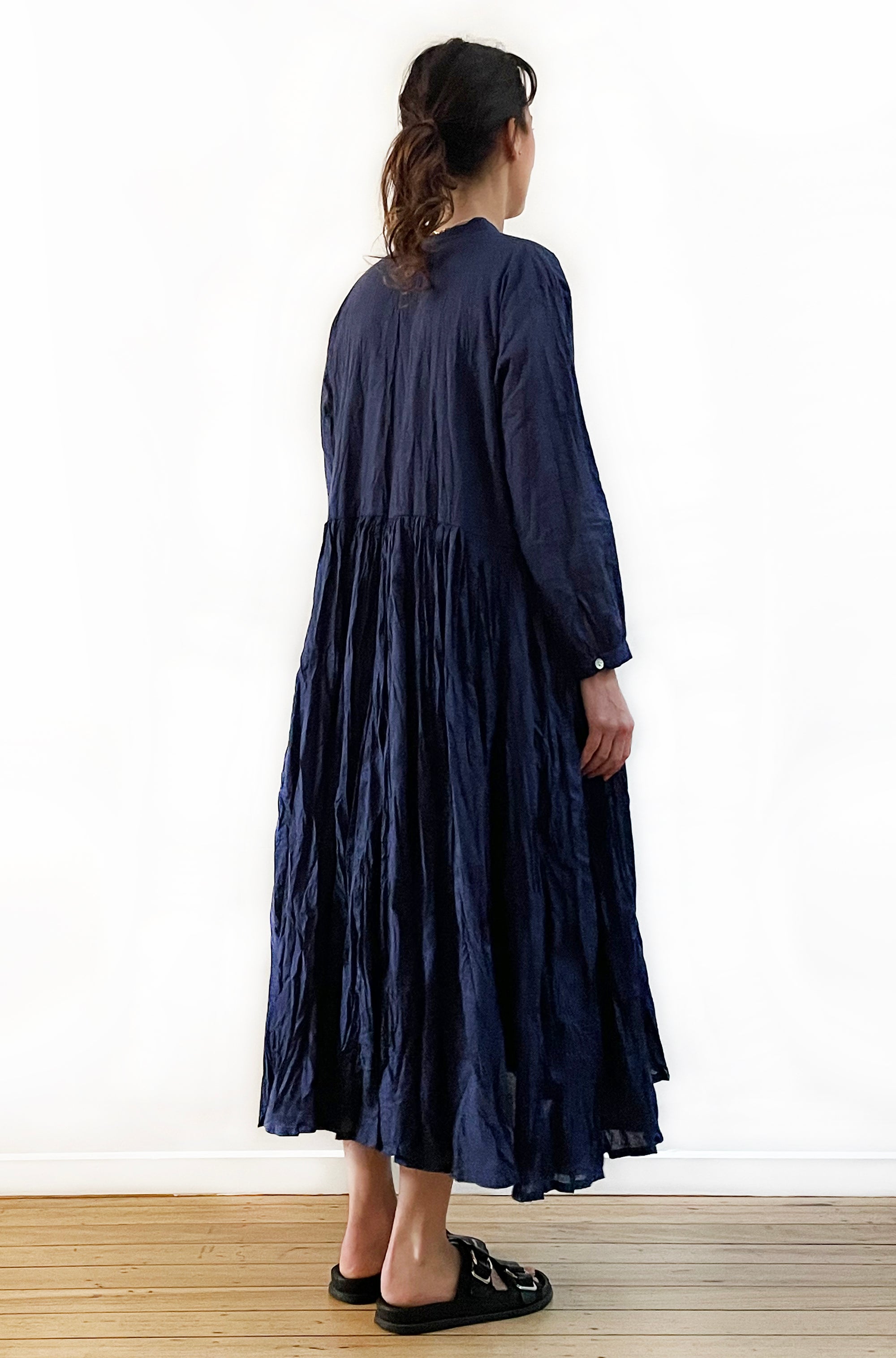 COTTON TWIST & GO BUTTON THRU DRESS SOFT NAVY