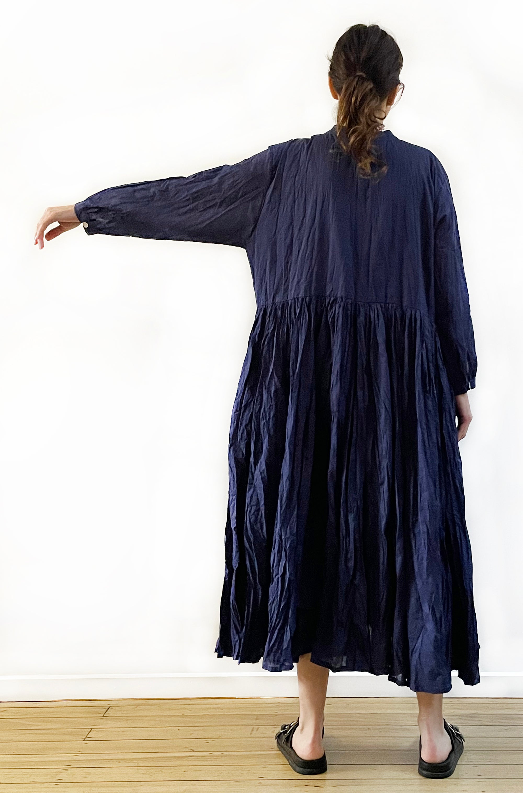 COTTON TWIST & GO BUTTON THRU DRESS SOFT NAVY