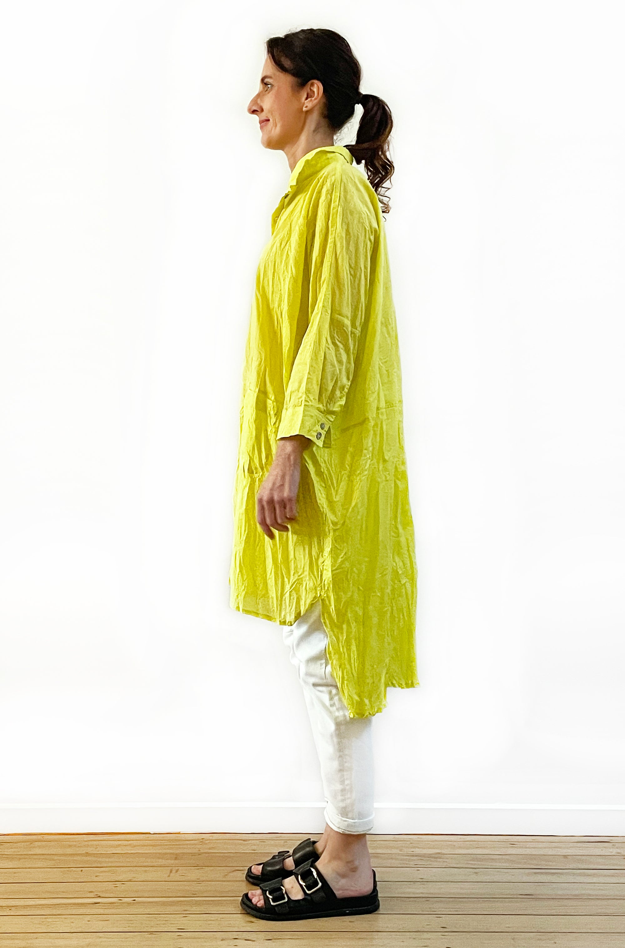 COTTON TWIST & GO LONGLINE OVERSHIRT SUMMER LIME