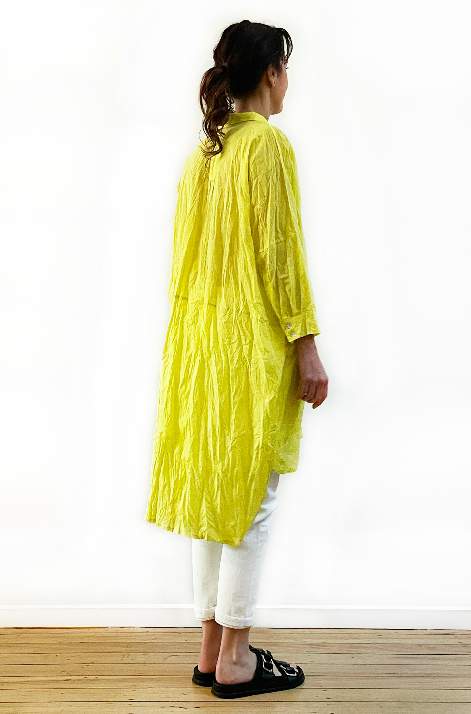 COTTON TWIST & GO LONGLINE OVERSHIRT SUMMER LIME