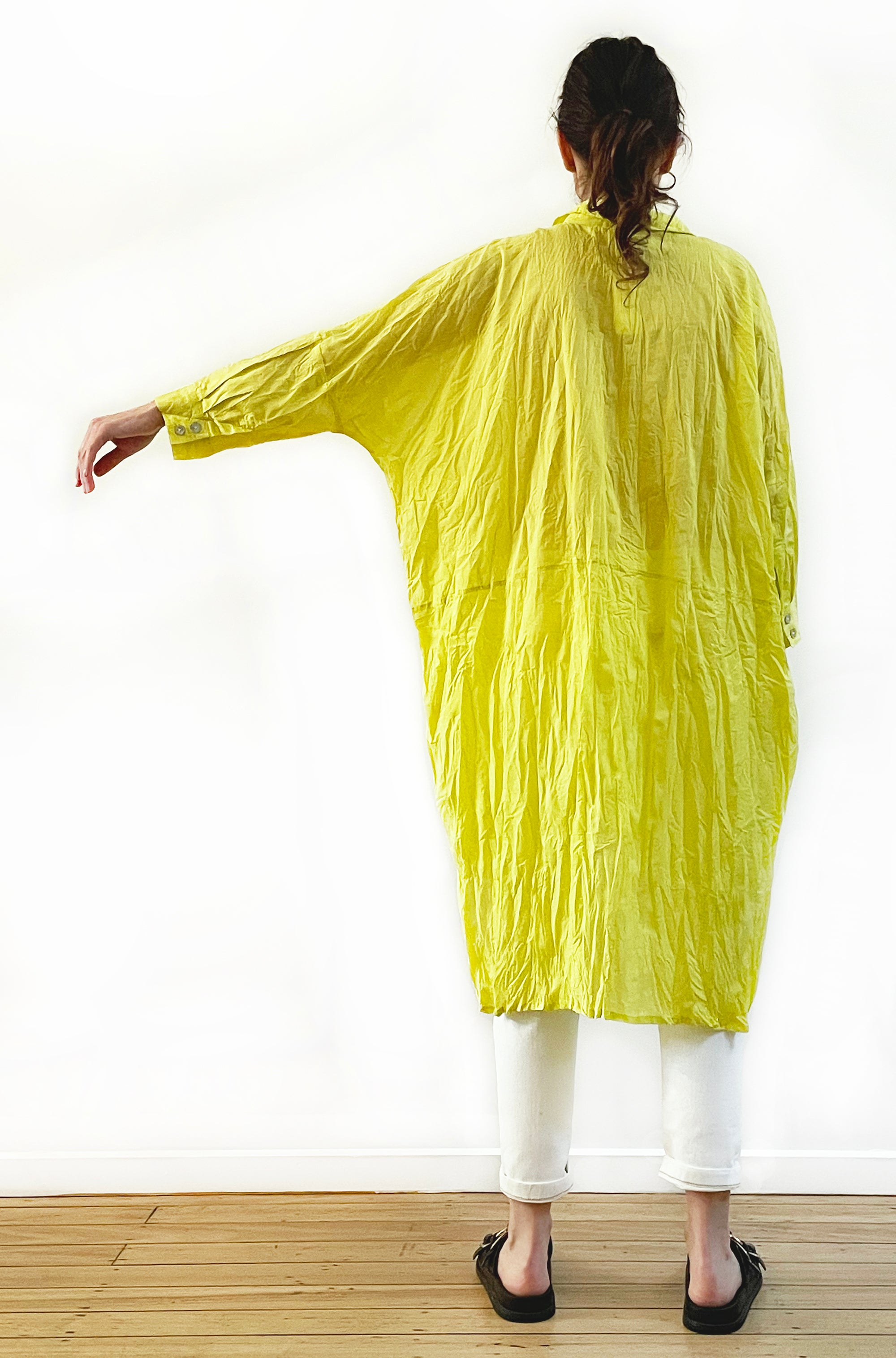 COTTON TWIST & GO LONGLINE OVERSHIRT SUMMER LIME