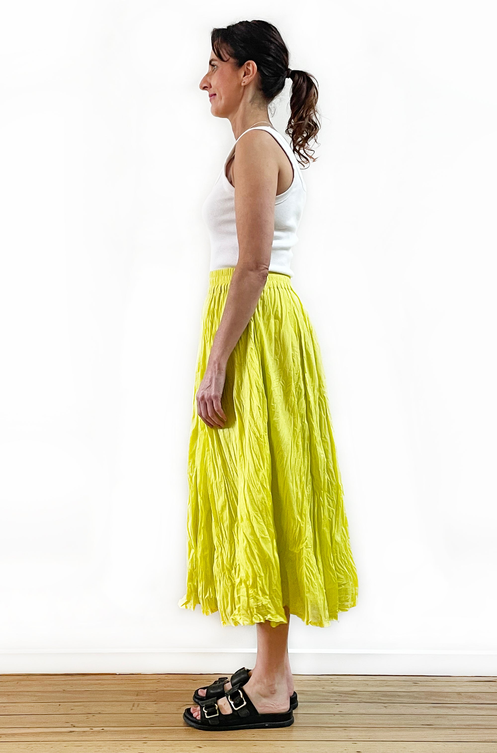 COTTON TWIST & GO MIDI SKIRT SUMMER LIME