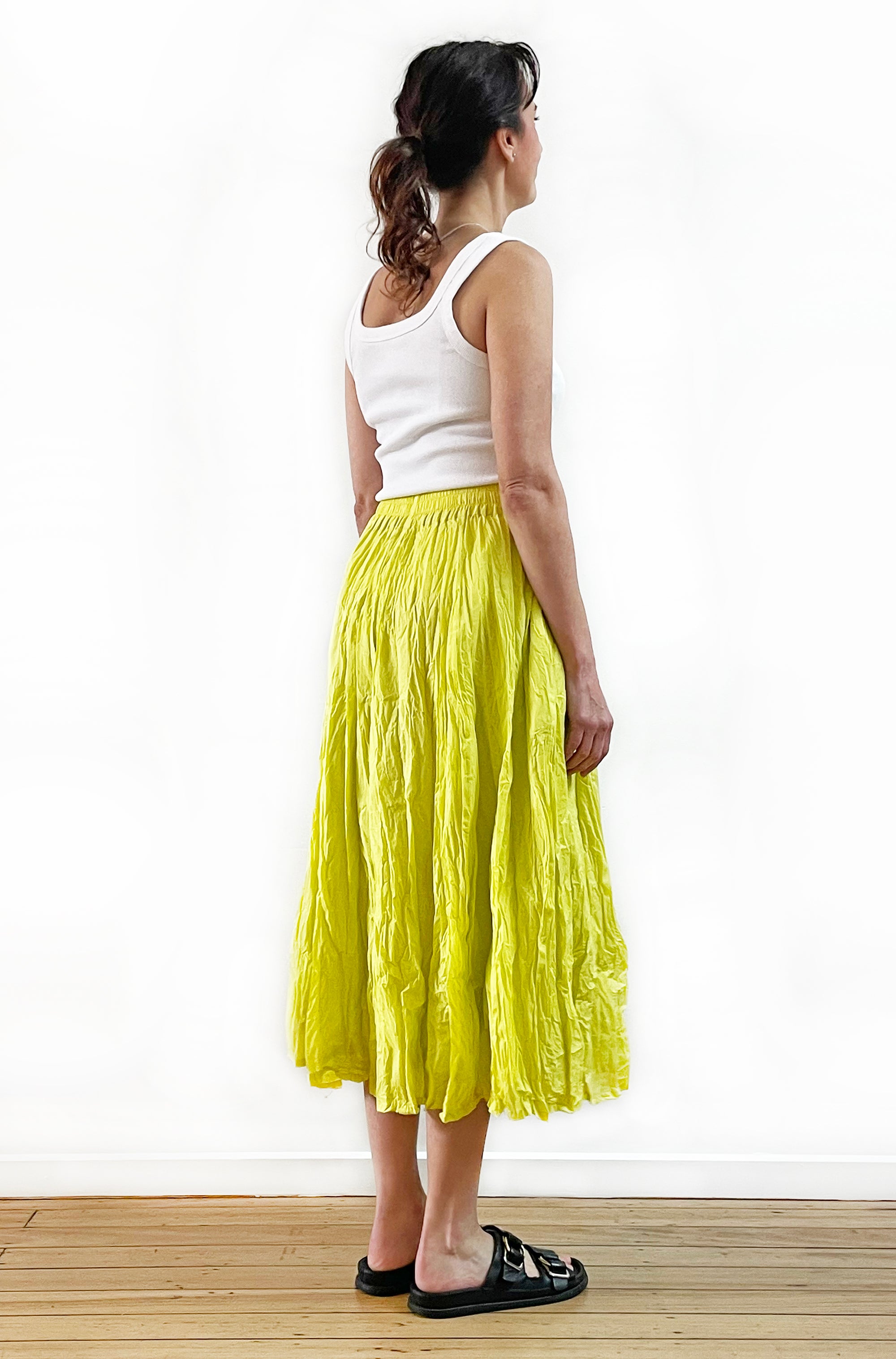 COTTON TWIST & GO MIDI SKIRT SUMMER LIME