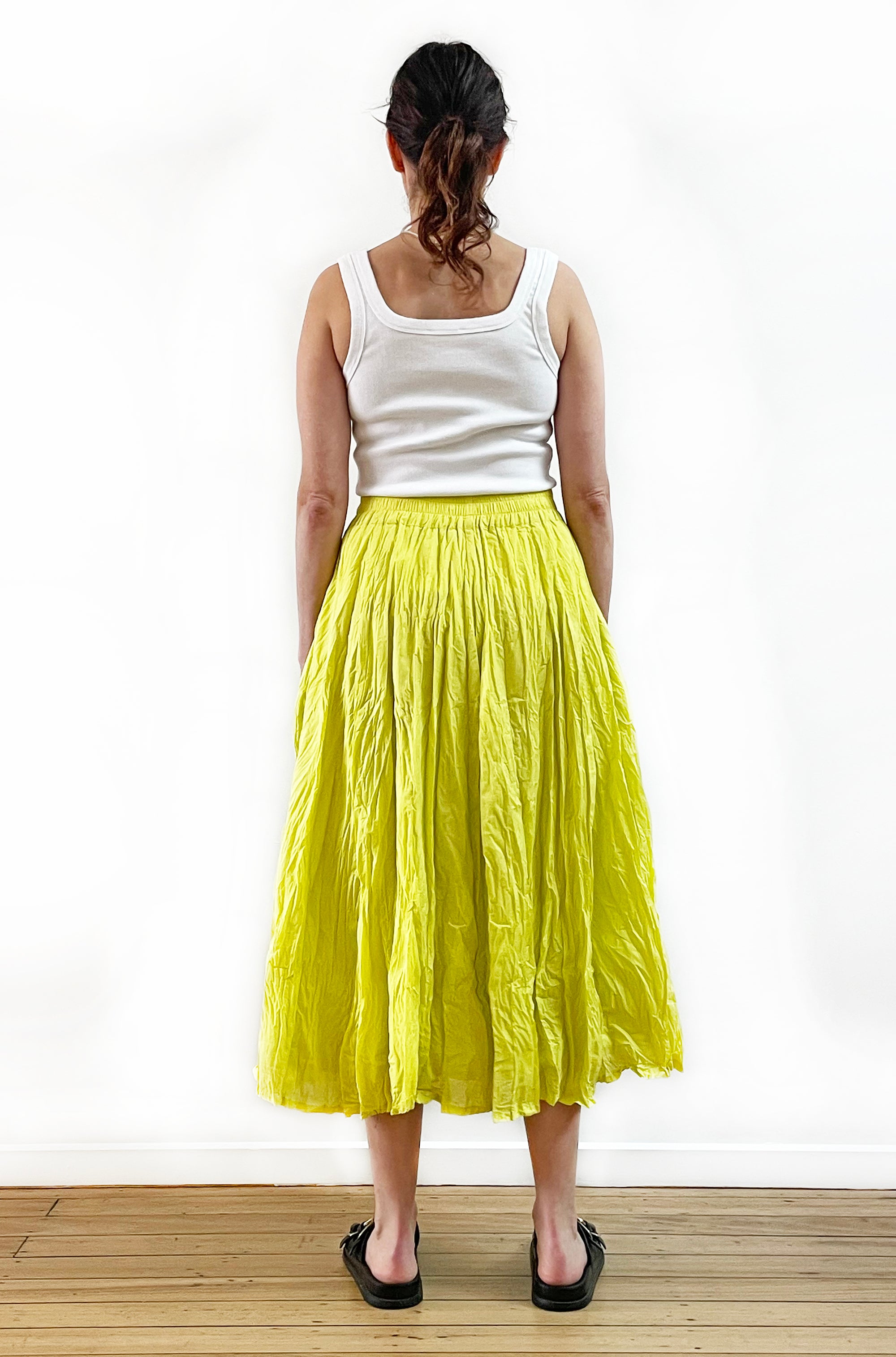 COTTON TWIST & GO MIDI SKIRT SUMMER LIME