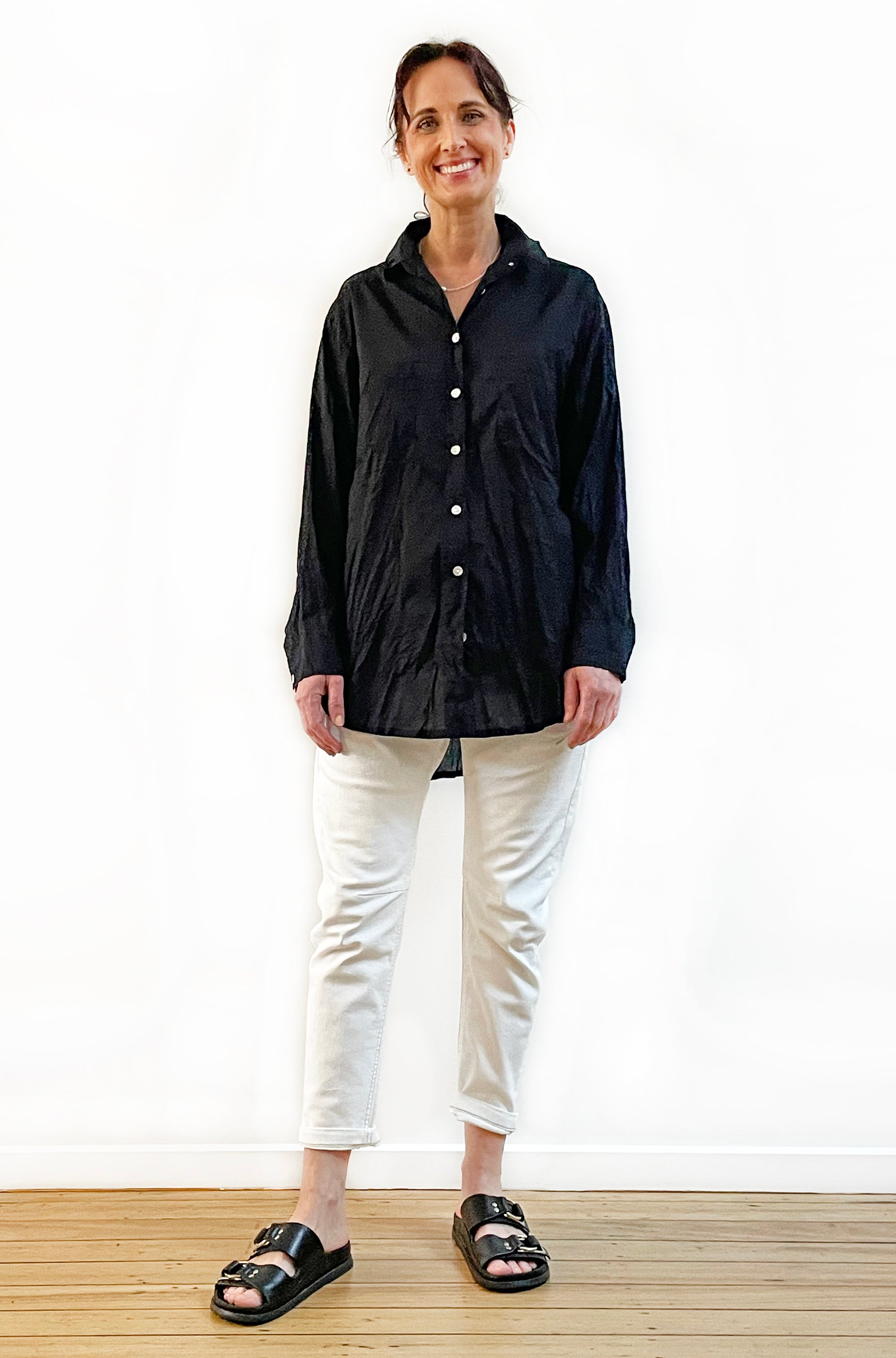 COTTON TWIST & GO SHIRT BLACK