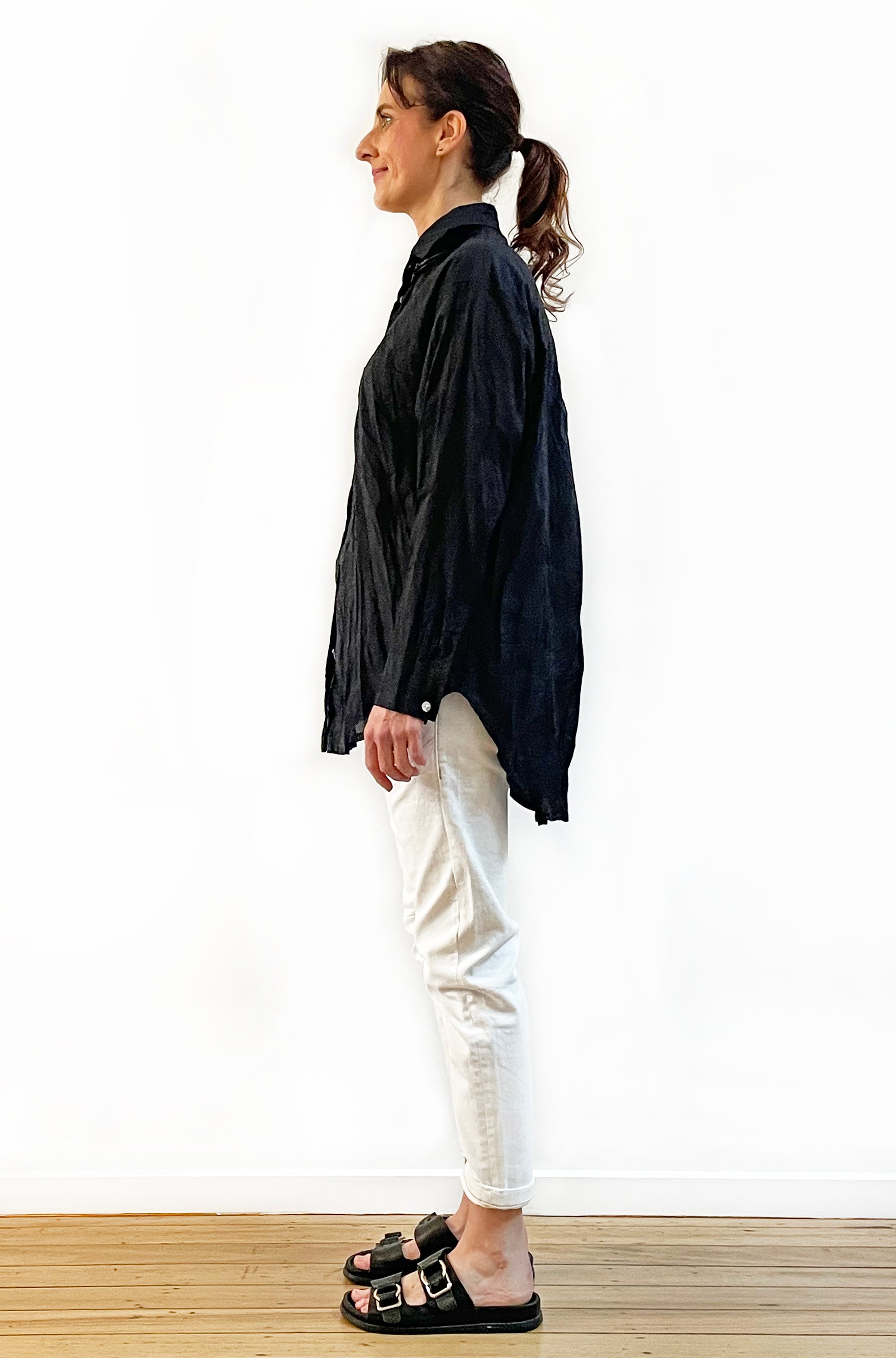 COTTON TWIST & GO SHIRT BLACK