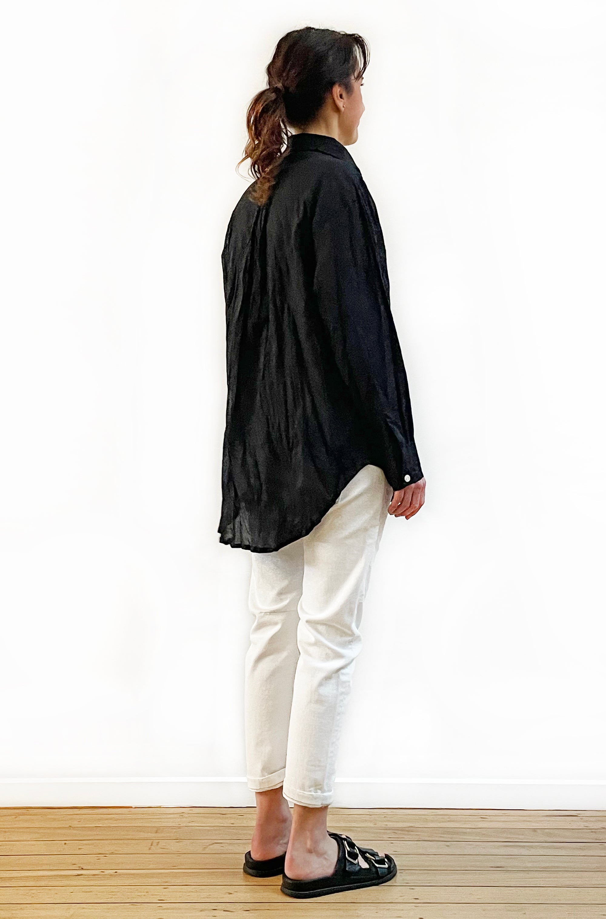 COTTON TWIST & GO SHIRT BLACK