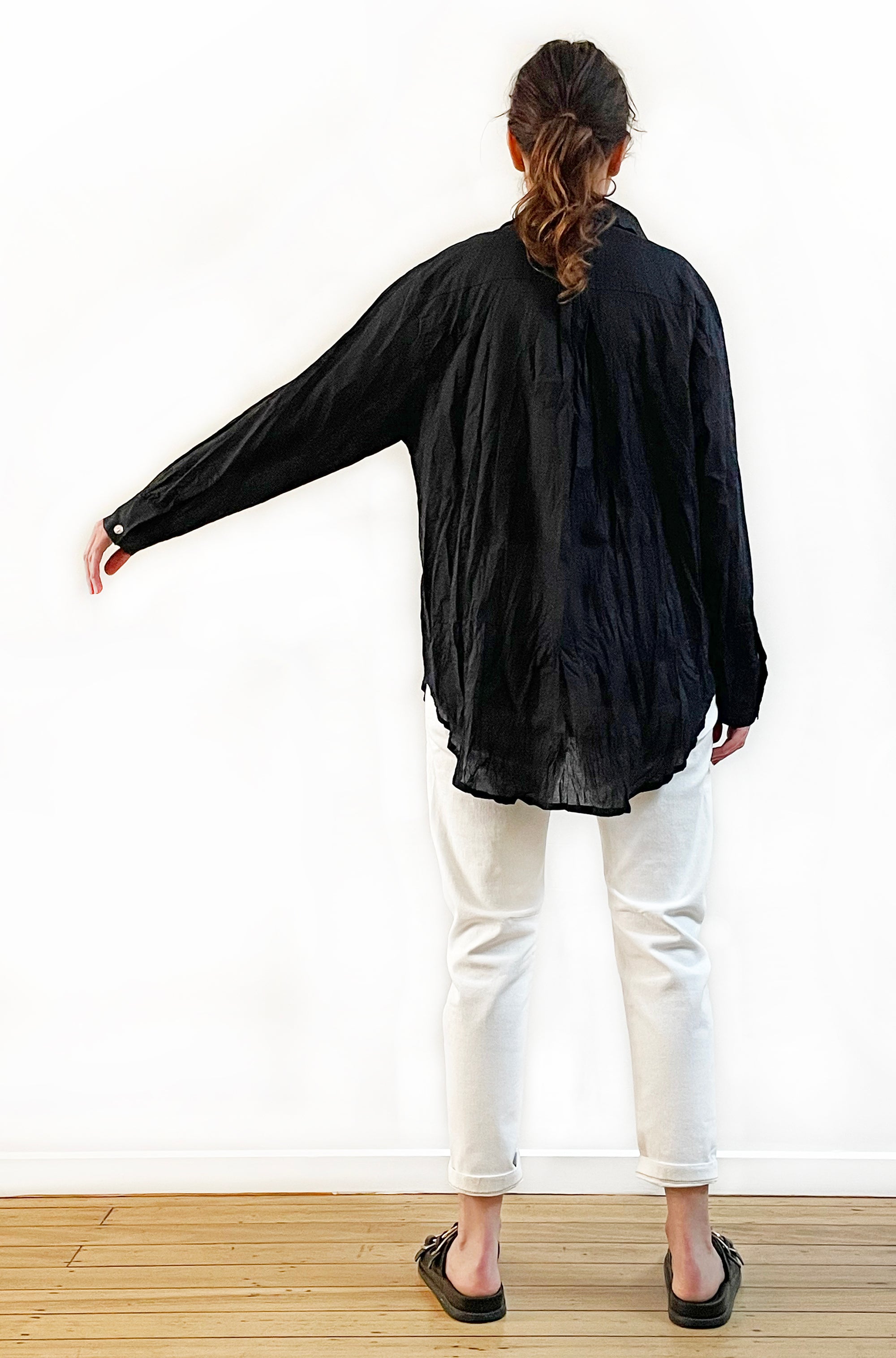 COTTON TWIST & GO SHIRT BLACK