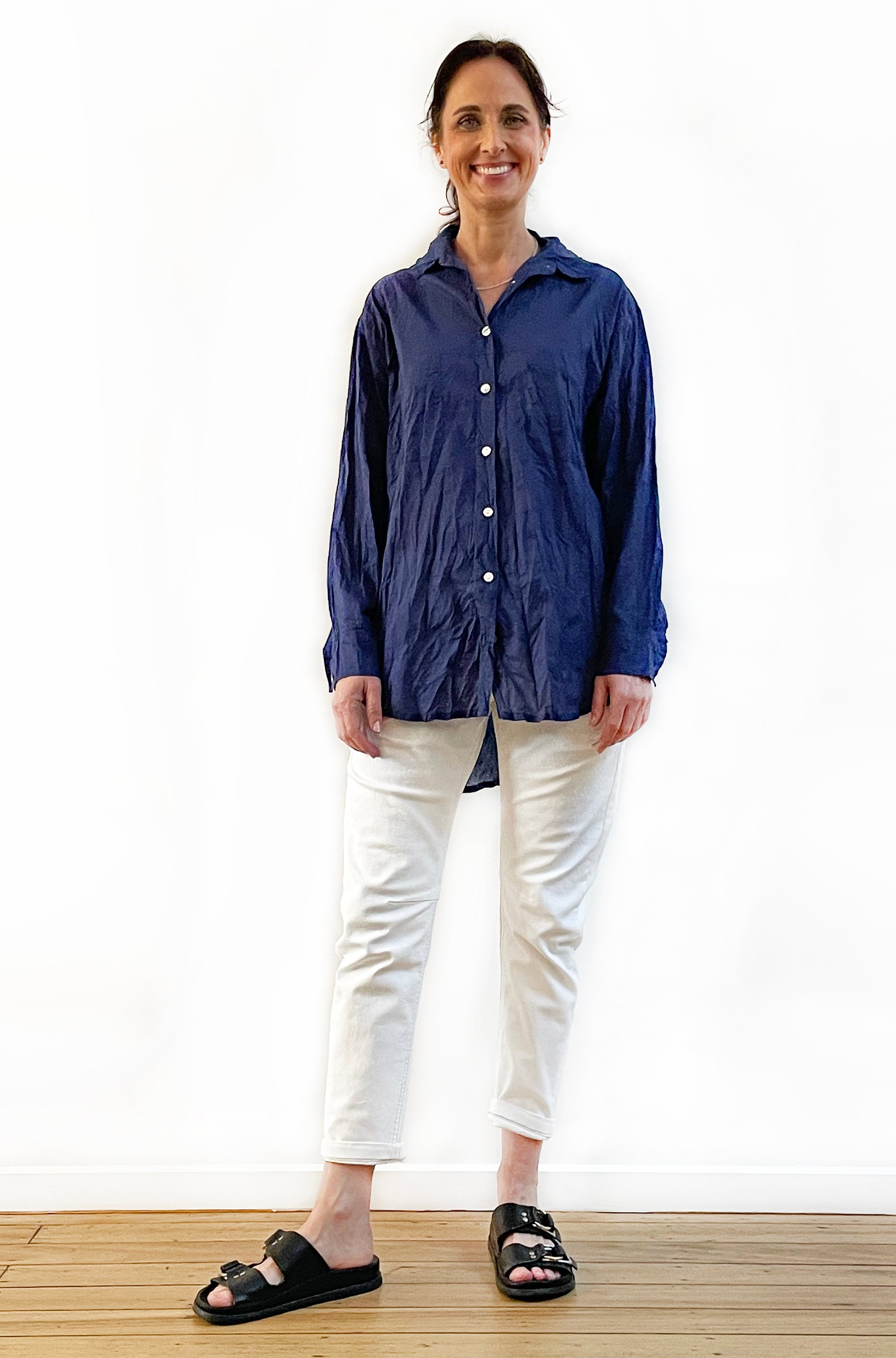 COTTON TWIST & GO SHIRT SOFT NAVY